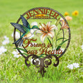 Personalized Memorial Metal Sign - Memorial Gift Idea For Family Member - Forever In Our Hearts