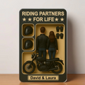 Custom Couple Riding Partner Acrylic Plaque - Riding Partners For Life - Gift Idea For Couple/ Parents/ Wedding/ Anniversary