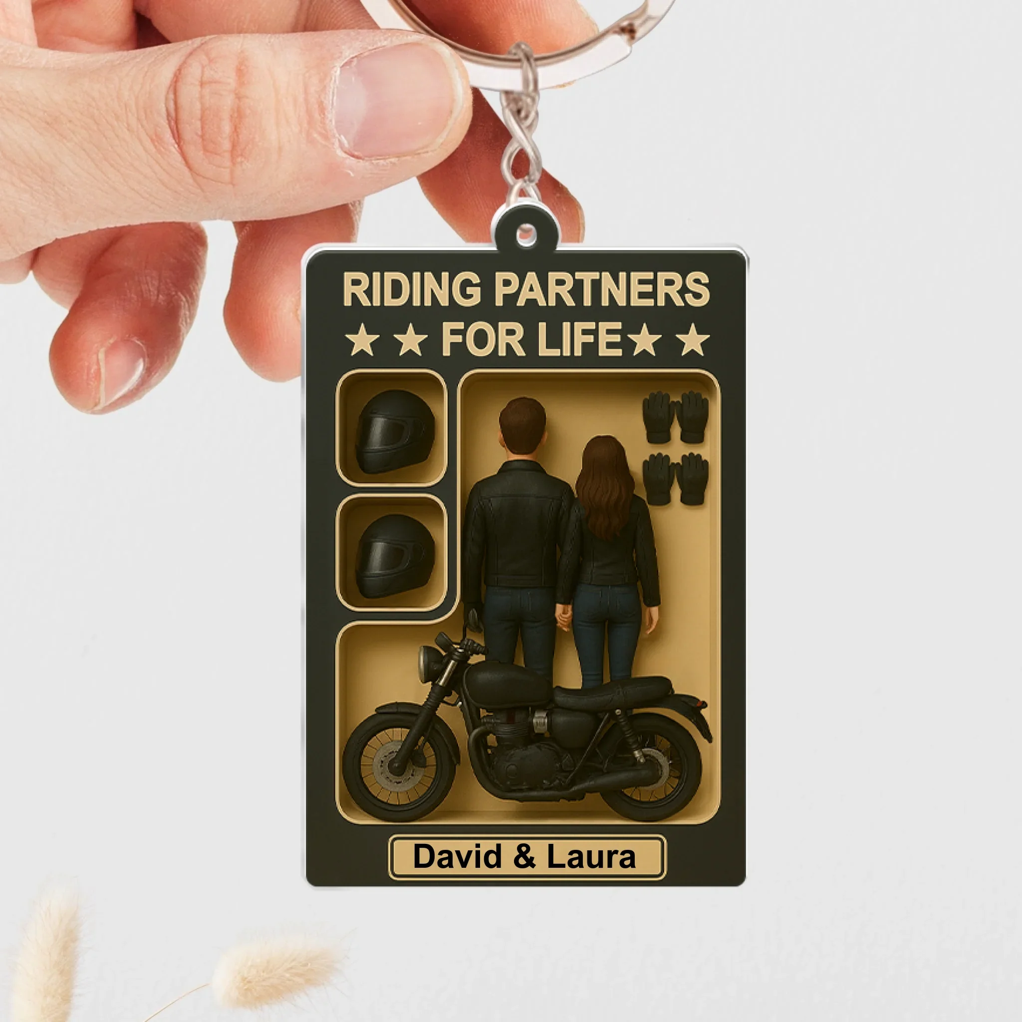 Custom Couple Riding Partner KeyChain - Riding Partners For Life - Gift Idea For Couple/ Parents/ Wedding/ Anniversary