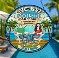Personalized Welcome To Our Poolside Acrylic Suncatcher - Summer Gift Idea For Couple
