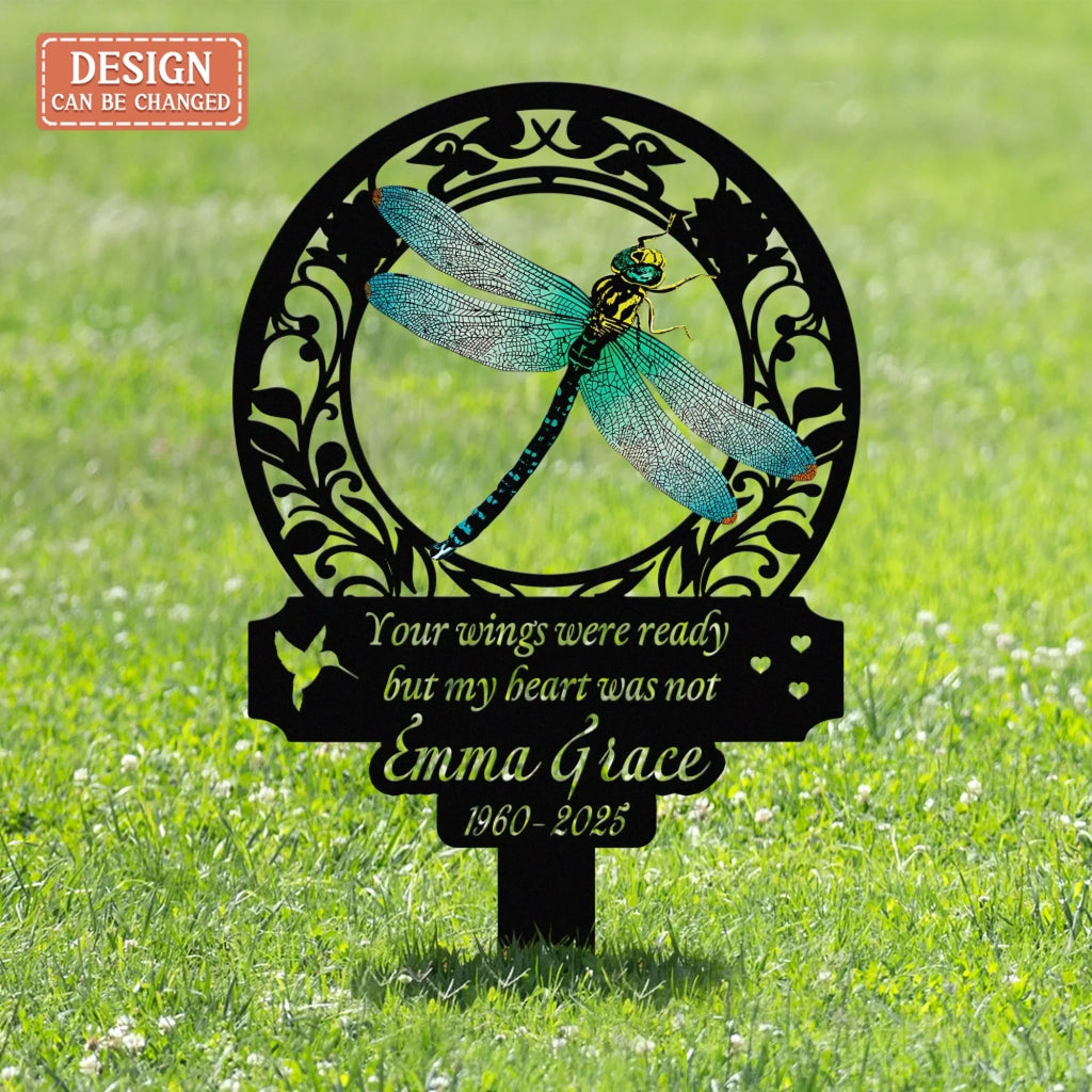 Personalized Memorial Stake - Sympathy Remembrance Metal Sign - God Has You In His Keeping I Have You In My Heart