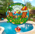 Personalized Poolside Acrylic Suncatcher - Summer Gift Idea - Welcome To Oasis