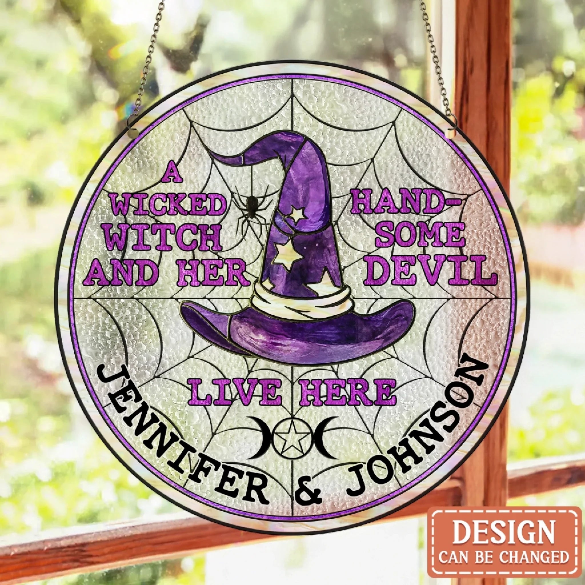 Personalized Wicked Witch And Handsome Devil Acrylic Suncatcher - Gift Idea For Couple