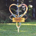Personalized Livin Cross Of Life Memorial Stake With Name  Metal Sign - Memorial Gift Idea
