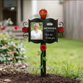 Personalized Memorial Rosy Cross Stake Metal Sign - Memorial Gift Idea - Upload Photo