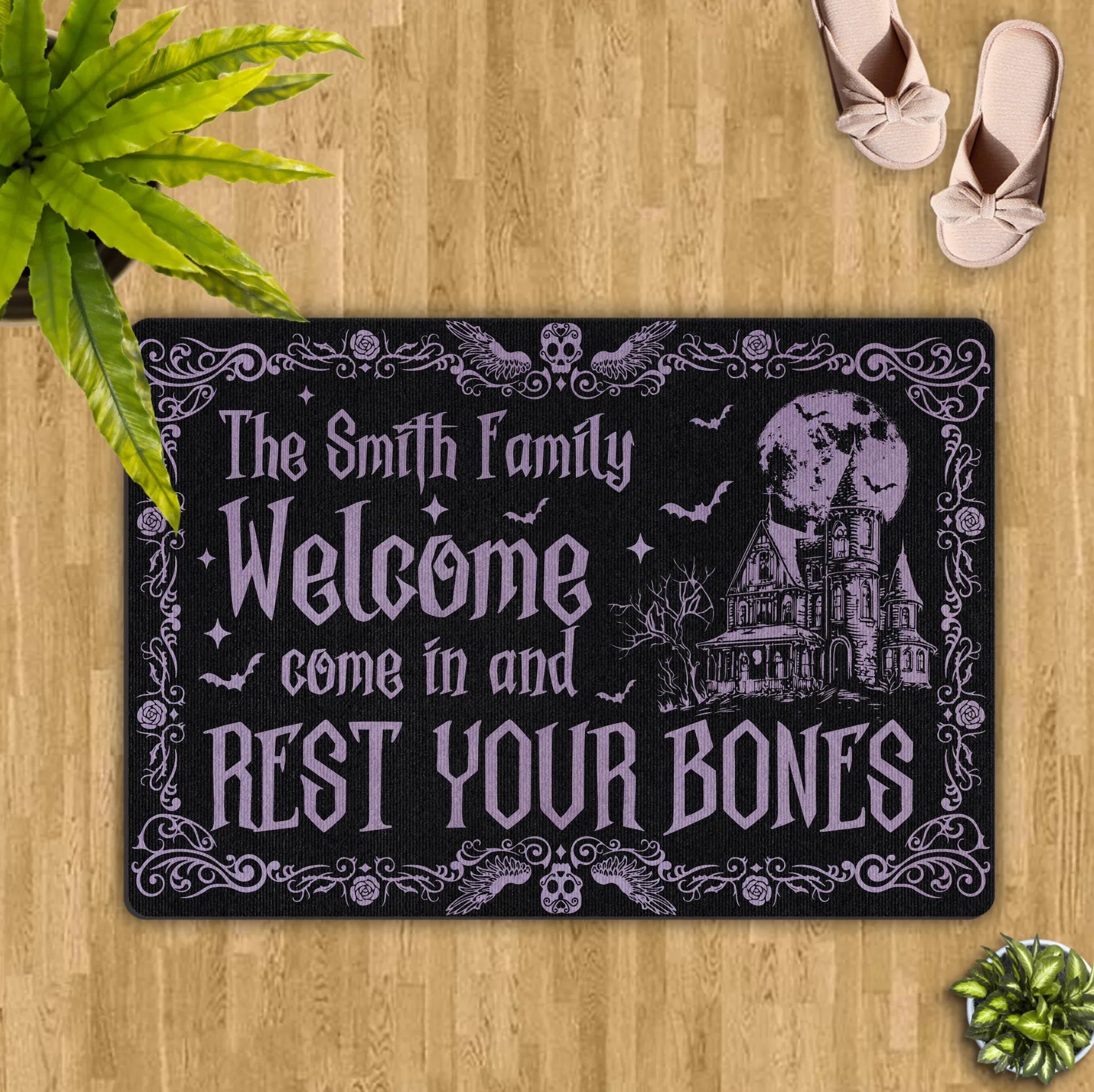 Personalized Witch Doormat - Gift Idea For Witch Lover - Come In And Rest Your Bones