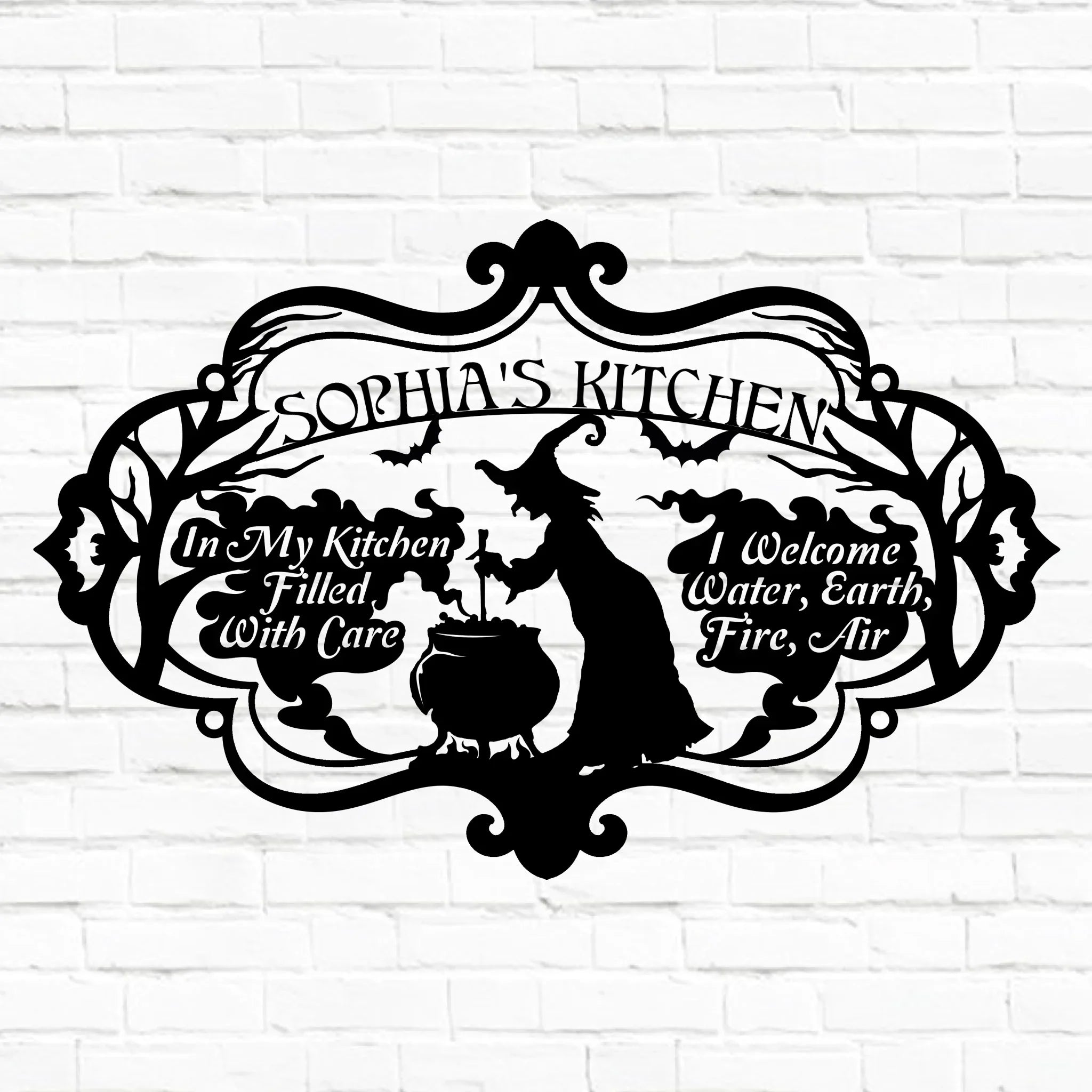 Personalized Witch Kitchen Metal Sign - Gift Idea For Witch Lover - In My Kitchen Filled With Care