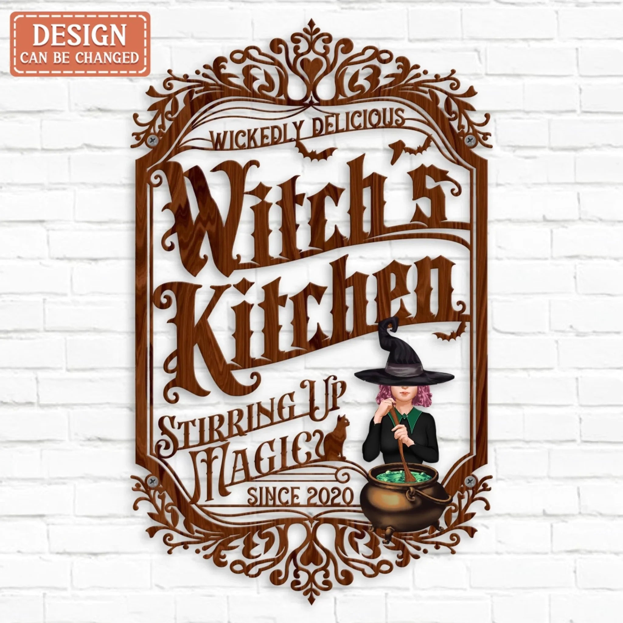 Personalized Witch Kitchen Metal Sign - Gift Idea For Witch Lover - Wickedly Delicious