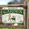 Personalized Mama's Garden Metal Sign - Gift Idea For Grandma/Mother/Garden Lover - And Into The Garden I Go To Lose My Mind And Find My Soul