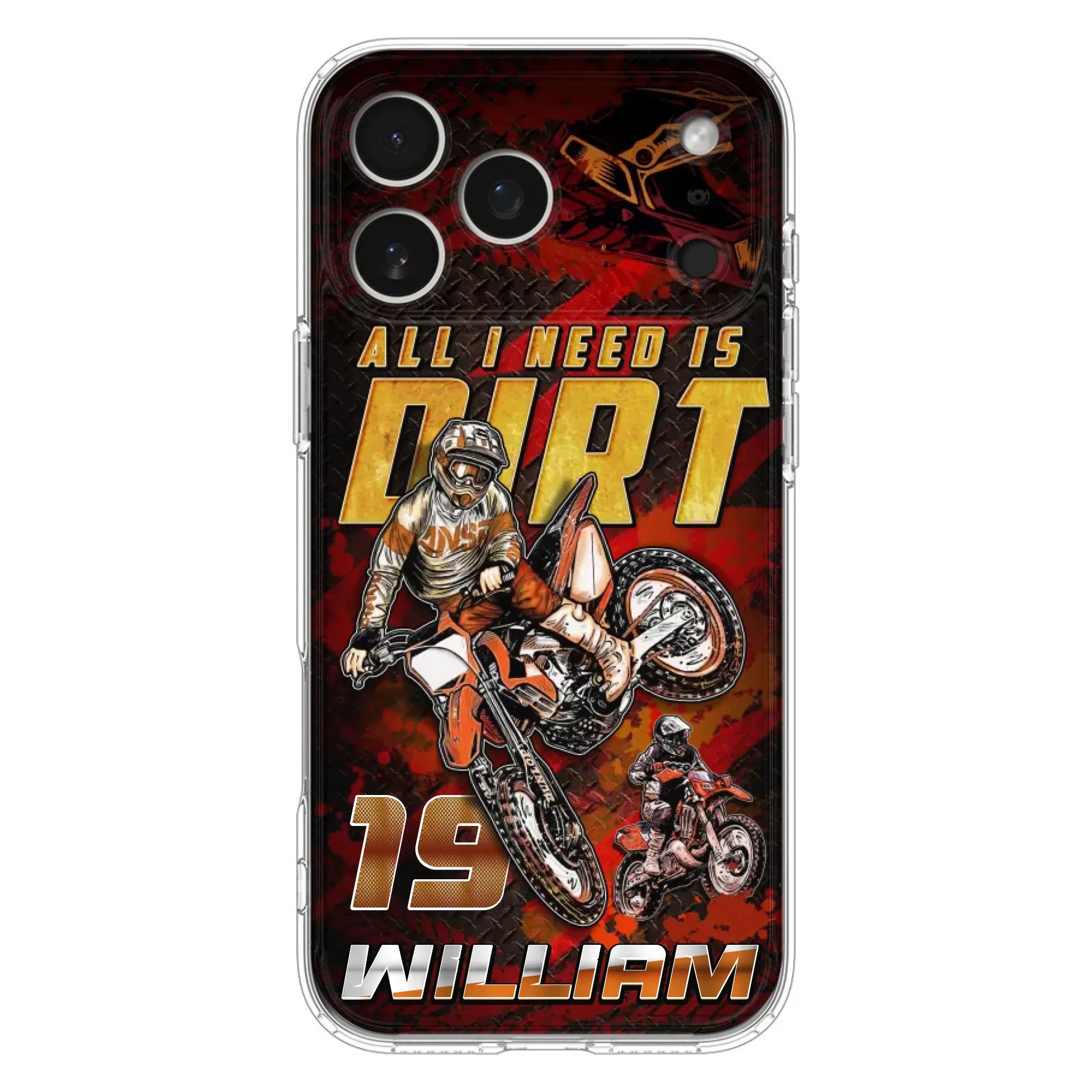 Custom Personalized Motocross Phone Case - Gift Idea For Motocross Lover - All I Need Is Dirt - Case For iPhone & Samsung