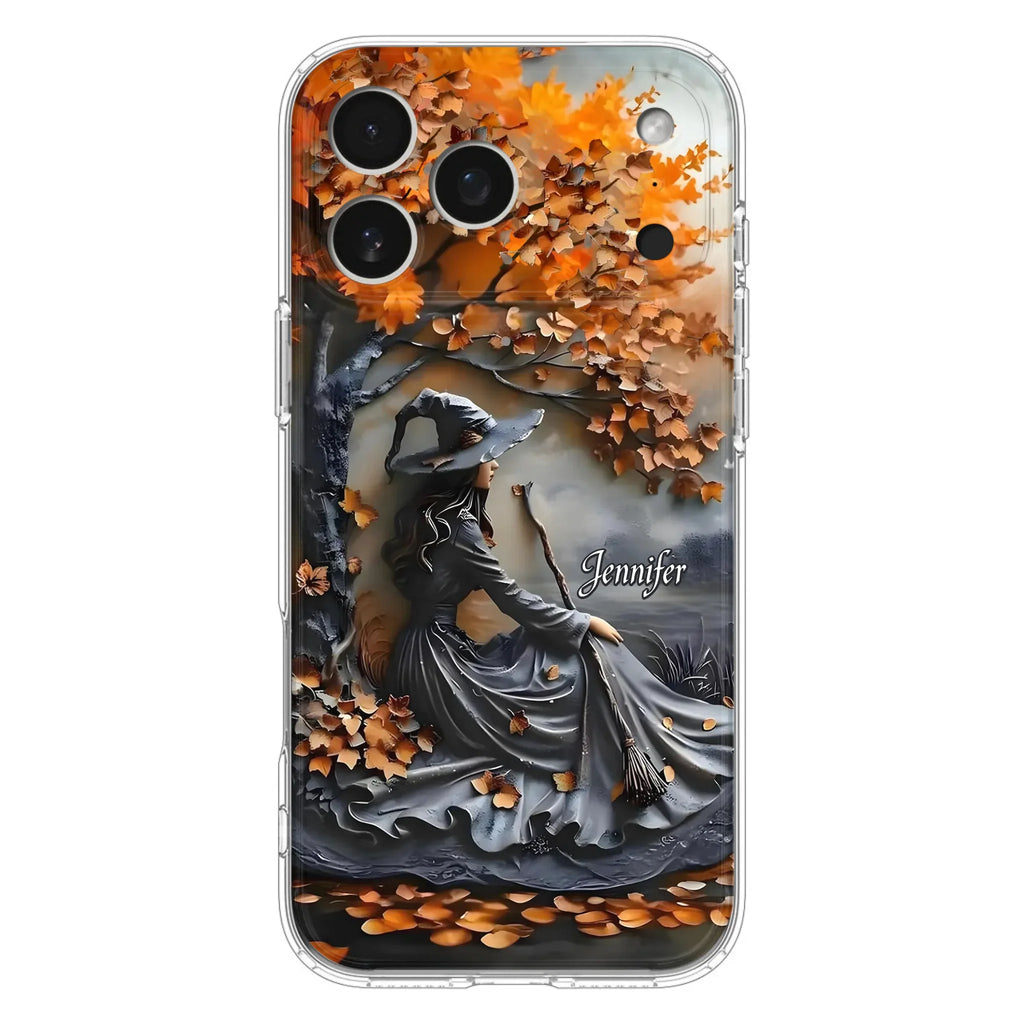 Custom Personalized Witch Broom Phone Case - Halloween/ Birthday Gift Idea For Yourself, Women, Witch Lovers - Case For iPhone/ Samsung