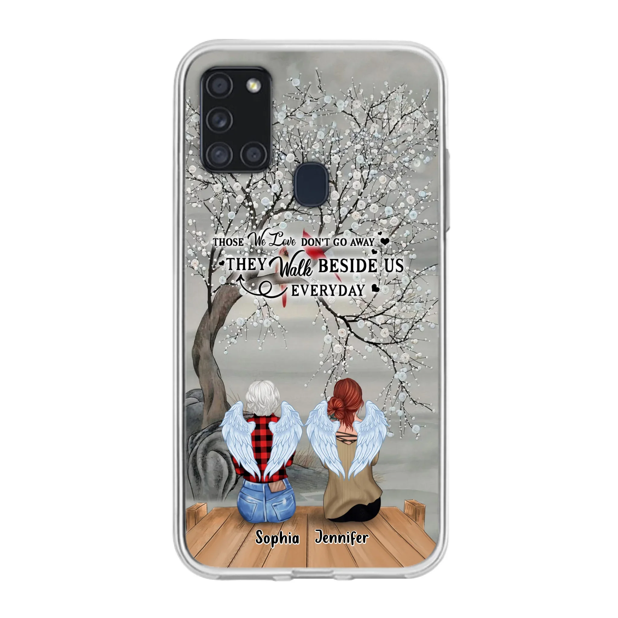Custom Personalized Memorial Family Member Loss Phone Case - Up to 5 People - Memorial Gift Idea - Those We Love Don't Go Away - Case For iPhone And Samsung