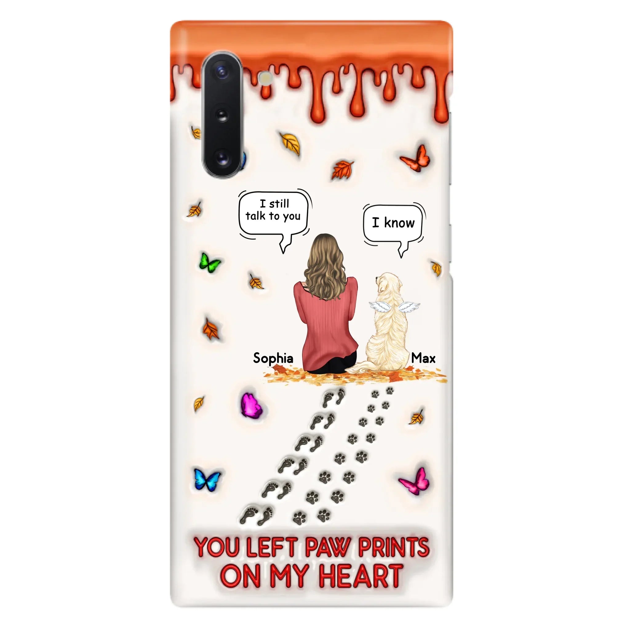 Custom Personalized Memorial Dog Phone Case - Memorial Gift Idea For Dog/Cat Lover - Case For iPhone/ Samsung - You Left Paw Prints On My Heart