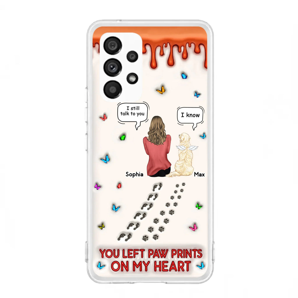 Custom Personalized Memorial Dog Phone Case - Memorial Gift Idea For Pet Owner - Case For iPhone/ Samsung - You Left Paw Prints On My Heart