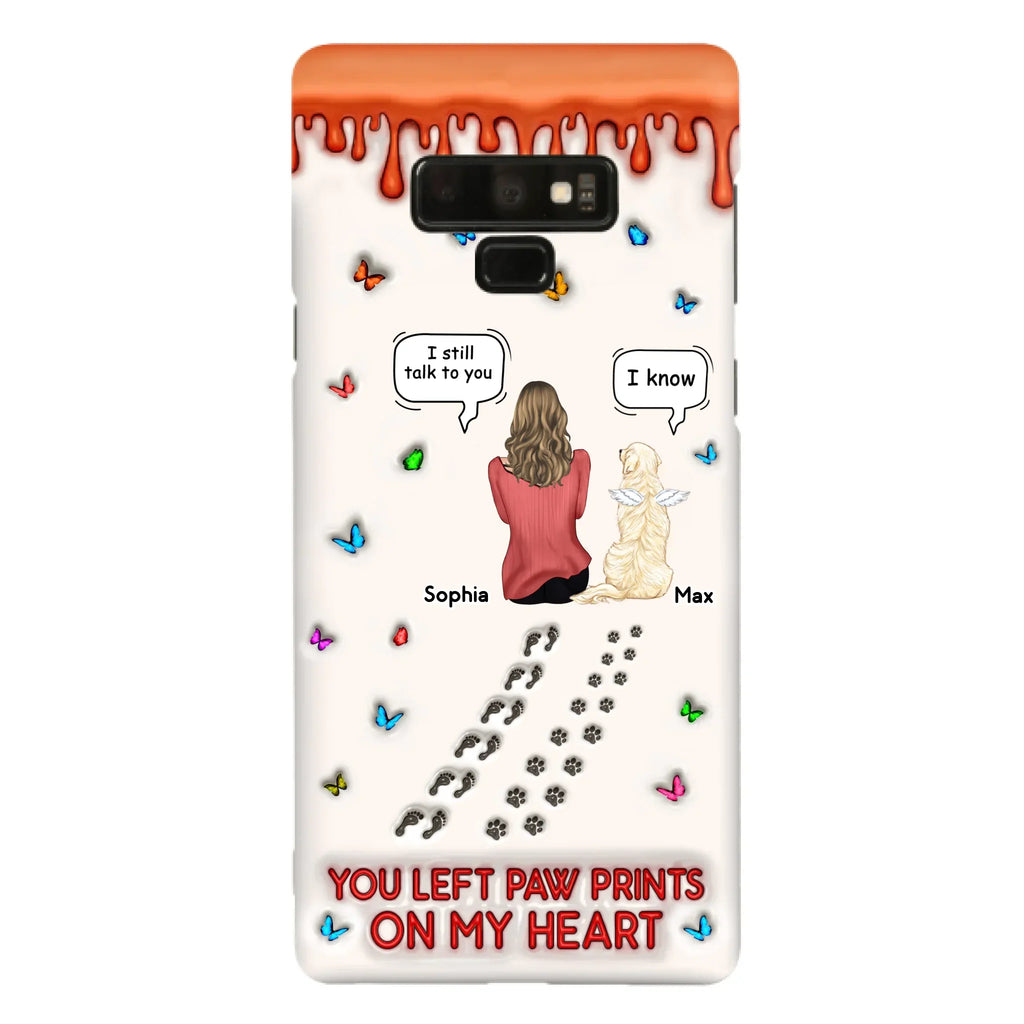 Custom Personalized Memorial Dog Phone Case - Memorial Gift Idea For Pet Owner - Case For iPhone/ Samsung - You Left Paw Prints On My Heart