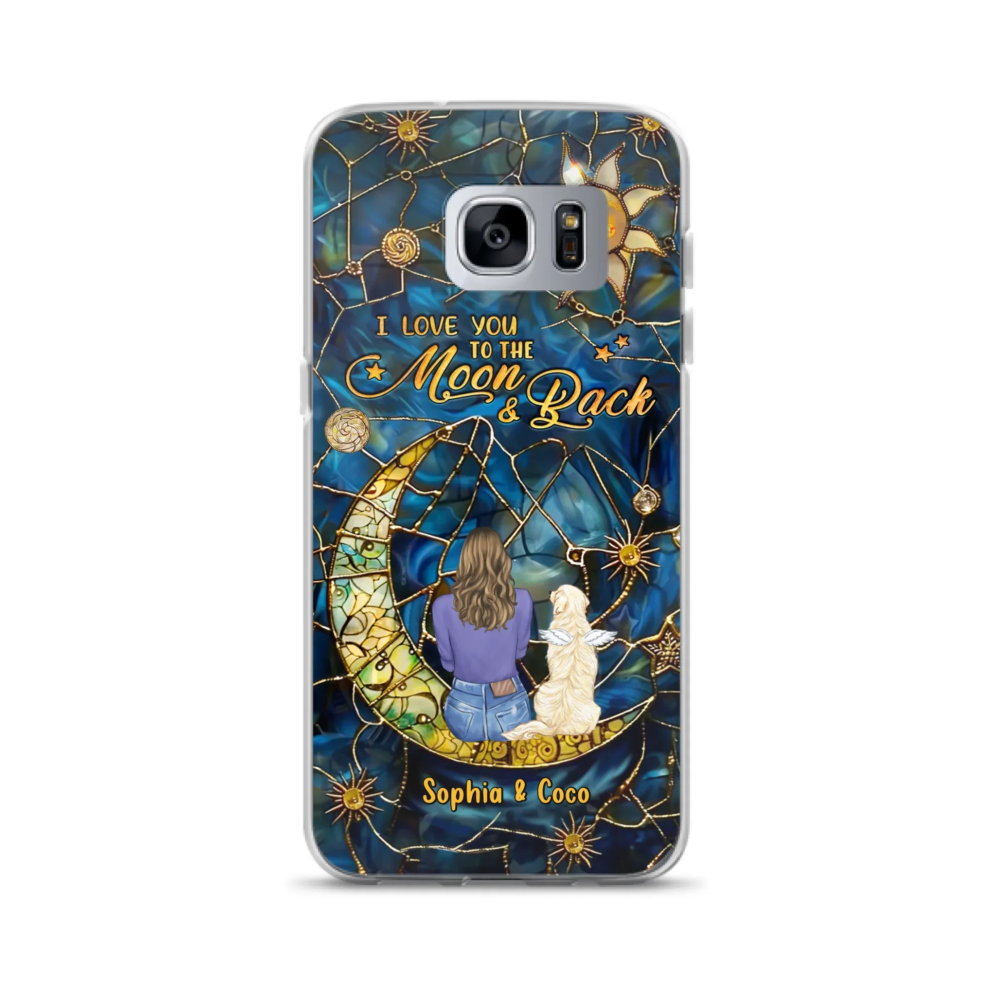 Custom Personalized Memorial Pet Phone Case - Memorial Gift Idea For Pet Lover - Case For iPhone/ Samsung - I Love You To The Moon & Back