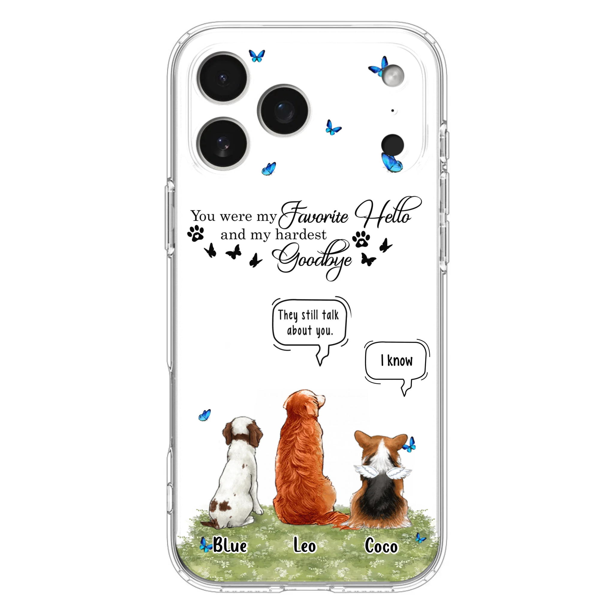 Custom Personalized Pet Phone Case - Memorial Gift Idea For Dog/ Cat Lover - You Were My Favorite Hello - Case For iPhone/Samsung