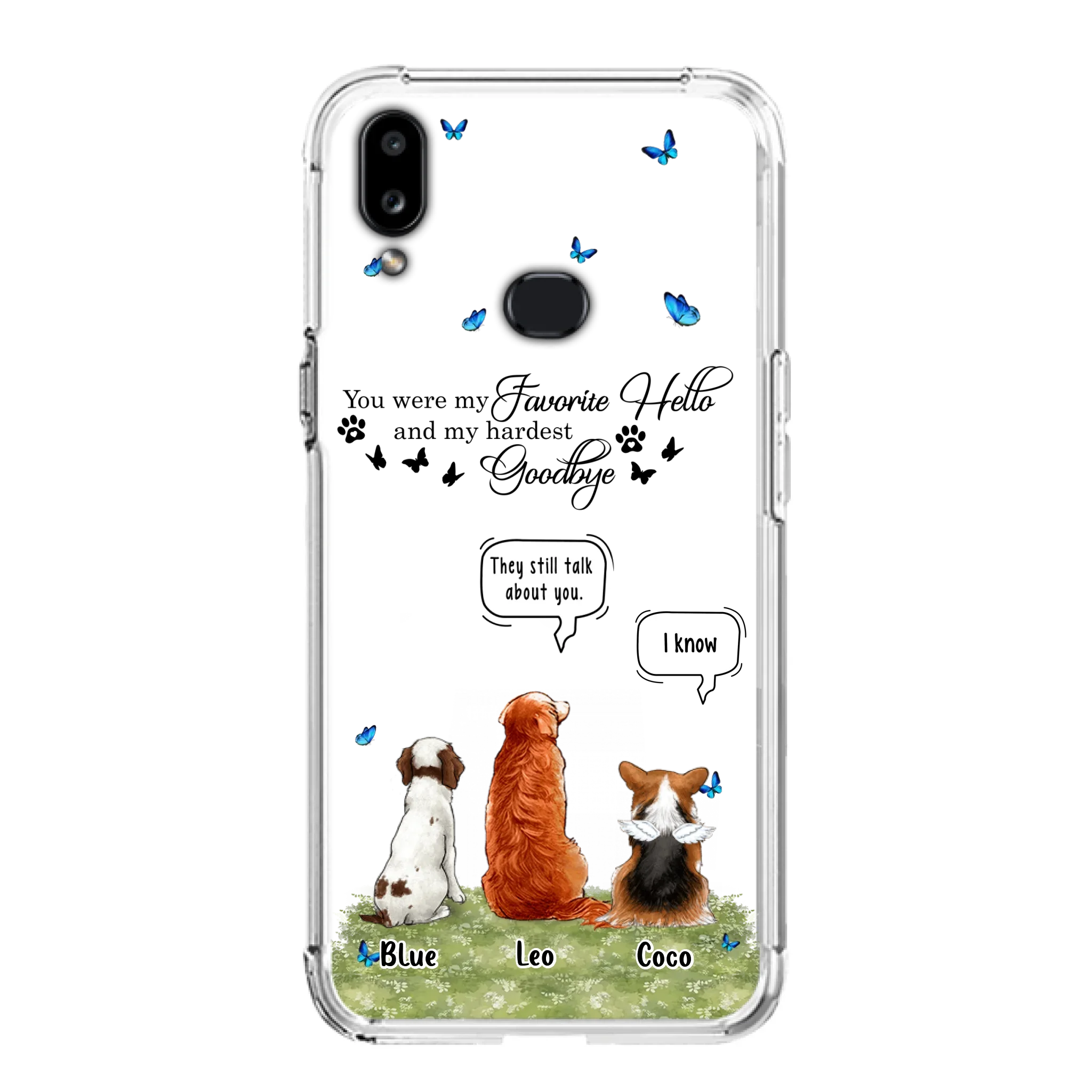 Custom Personalized Pet Phone Case - Memorial Gift Idea For Dog/ Cat Lover - You Were My Favorite Hello - Case For iPhone/Samsung