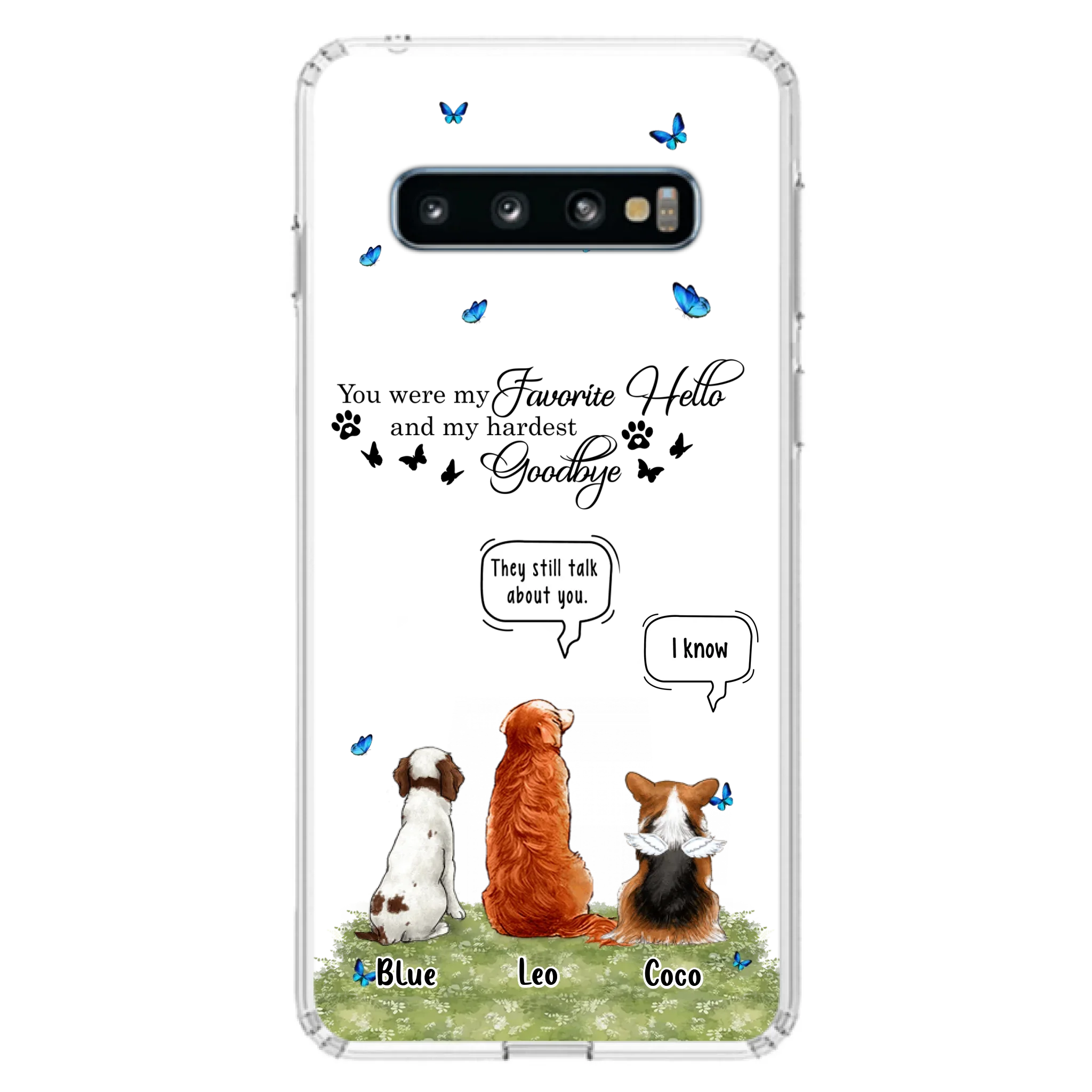 Custom Personalized Pet Phone Case - Memorial Gift Idea For Dog/ Cat Lover - You Were My Favorite Hello - Case For iPhone/Samsung