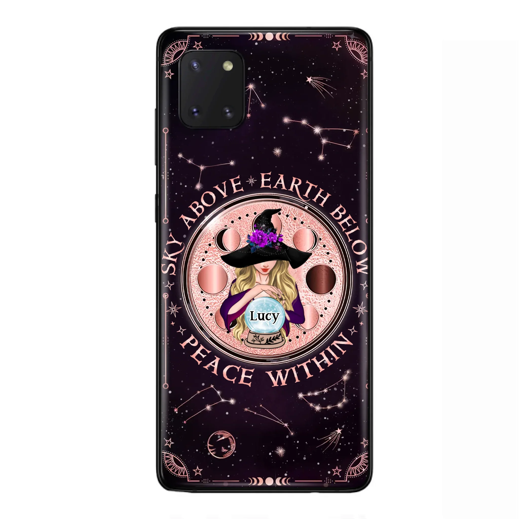 Custom Personalized Witch Phone Case - Gift Idea For Witch Lover - Sky Above Earth Below Peace Within - Case for iPhone/ Samsung