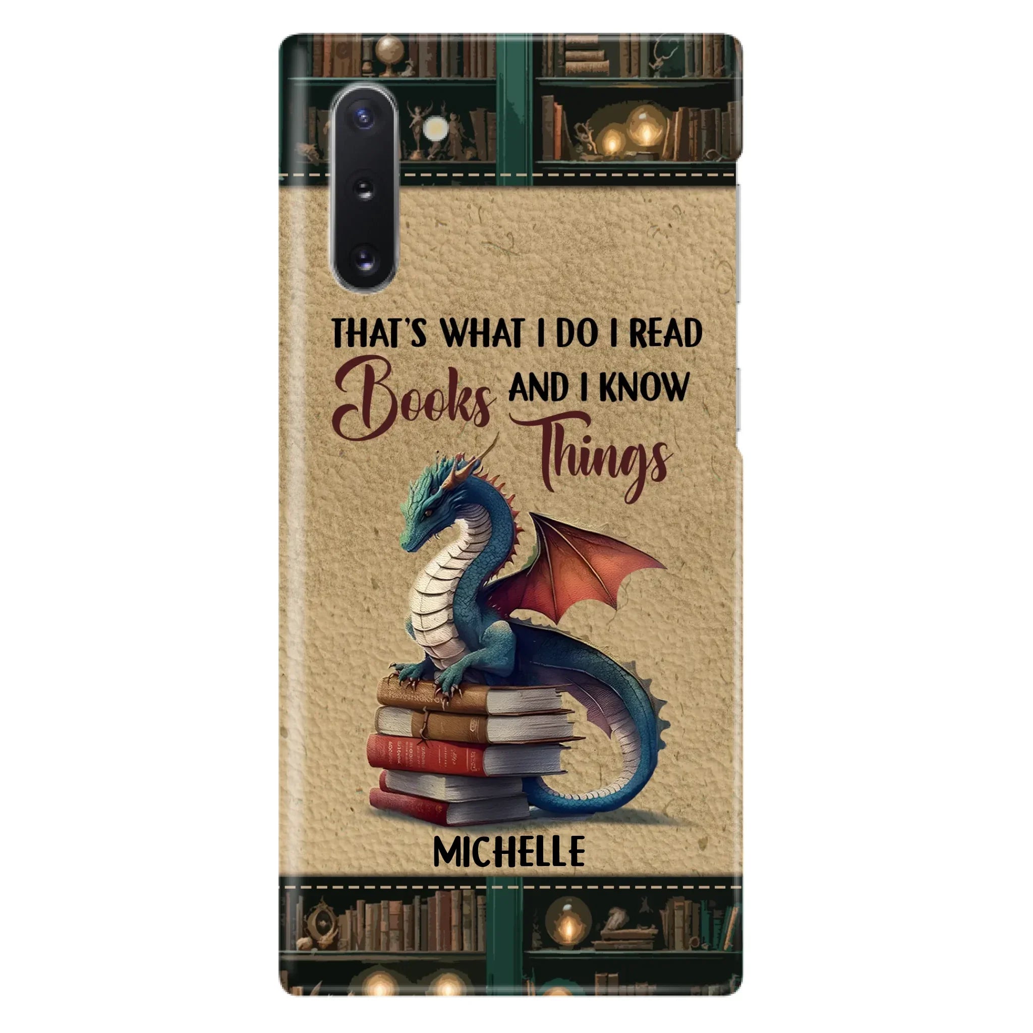 Custom Personalized Book Dragon Phone Case - Gift Idea For Book Lovers - In A World Of Bookworms Be A Book Dragon - Case For iPhone/ Samsung
