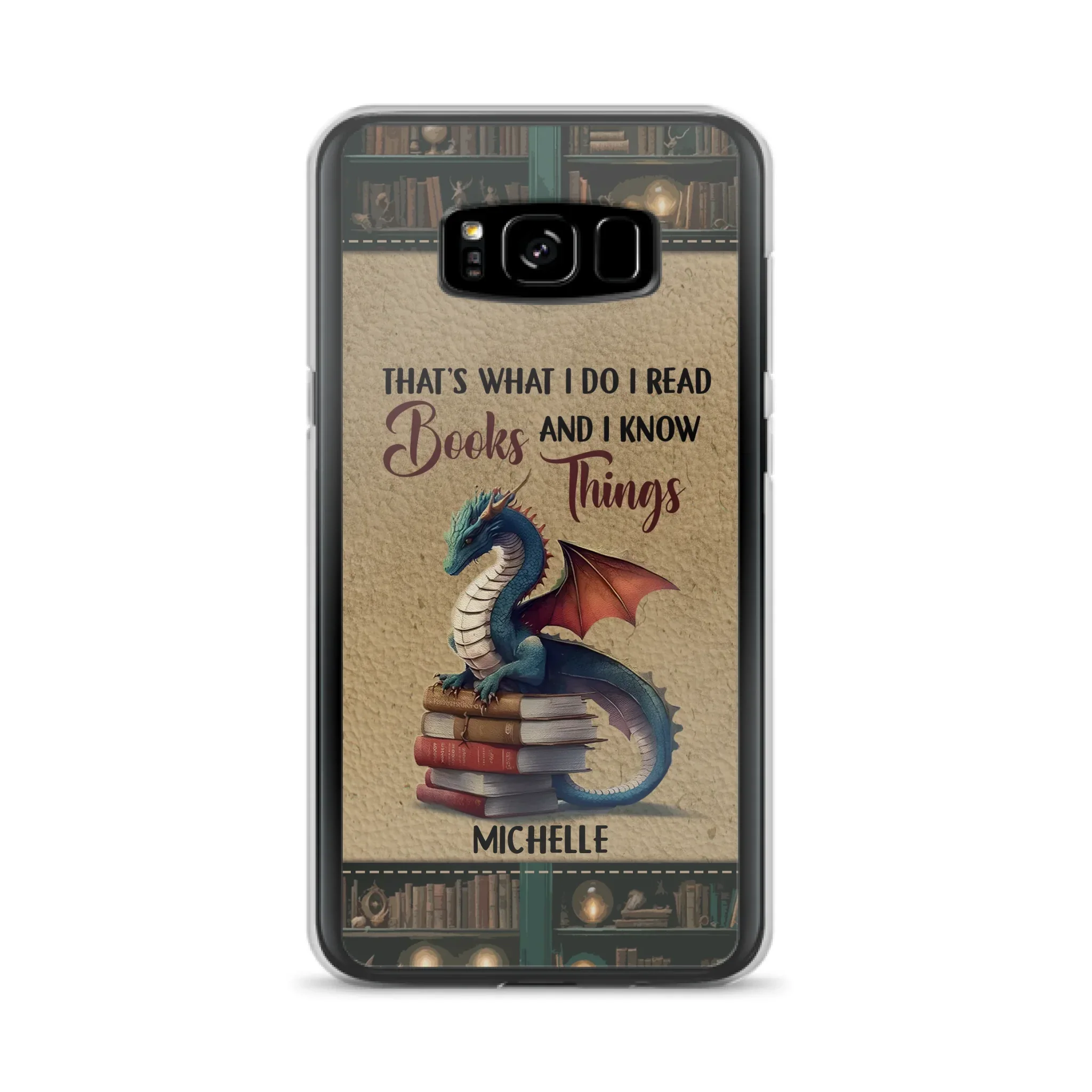 Custom Personalized Book Dragon Phone Case - Gift Idea For Book Lovers - In A World Of Bookworms Be A Book Dragon - Case For iPhone/ Samsung