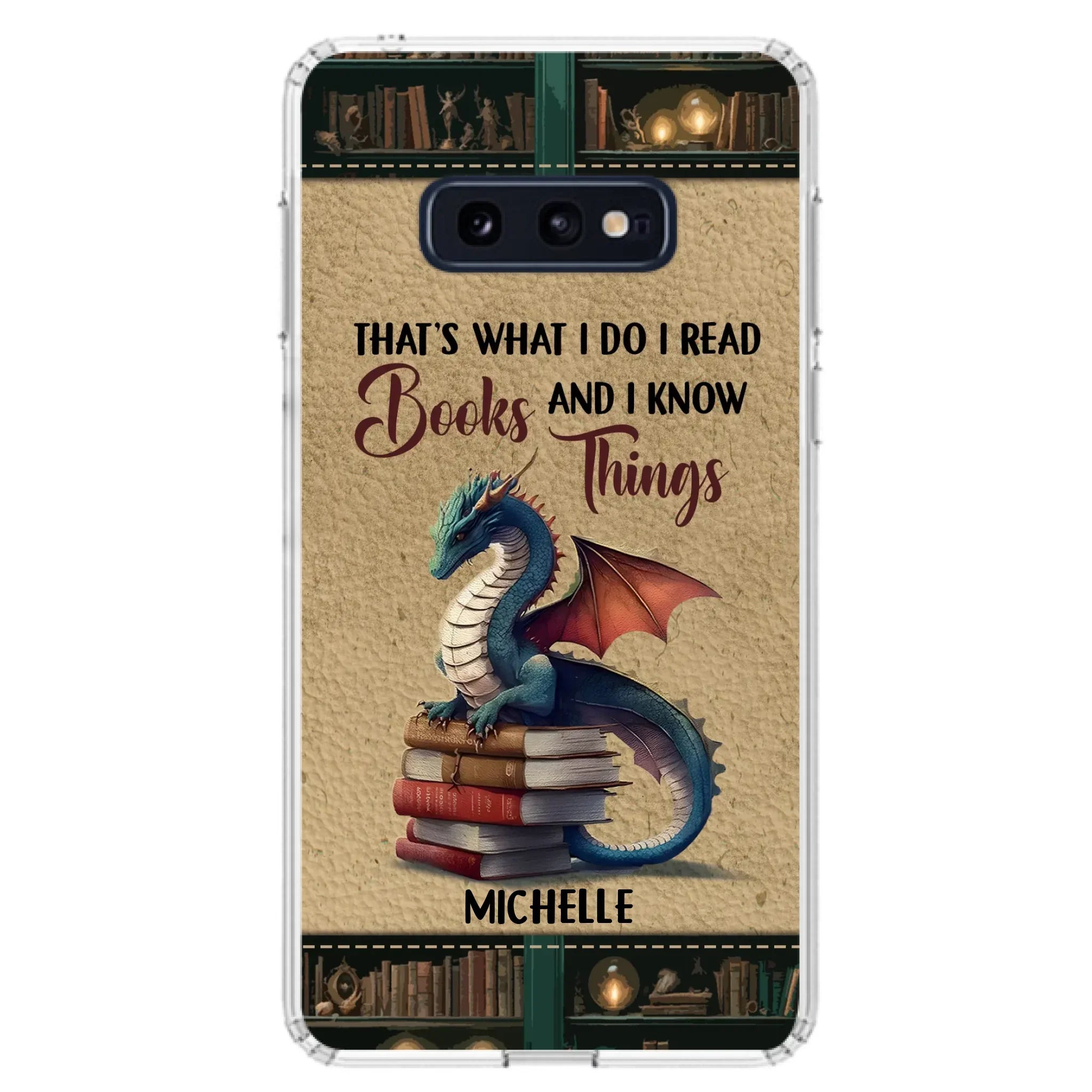 Custom Personalized Book Dragon Phone Case - Gift Idea For Book Lovers - In A World Of Bookworms Be A Book Dragon - Case For iPhone/ Samsung