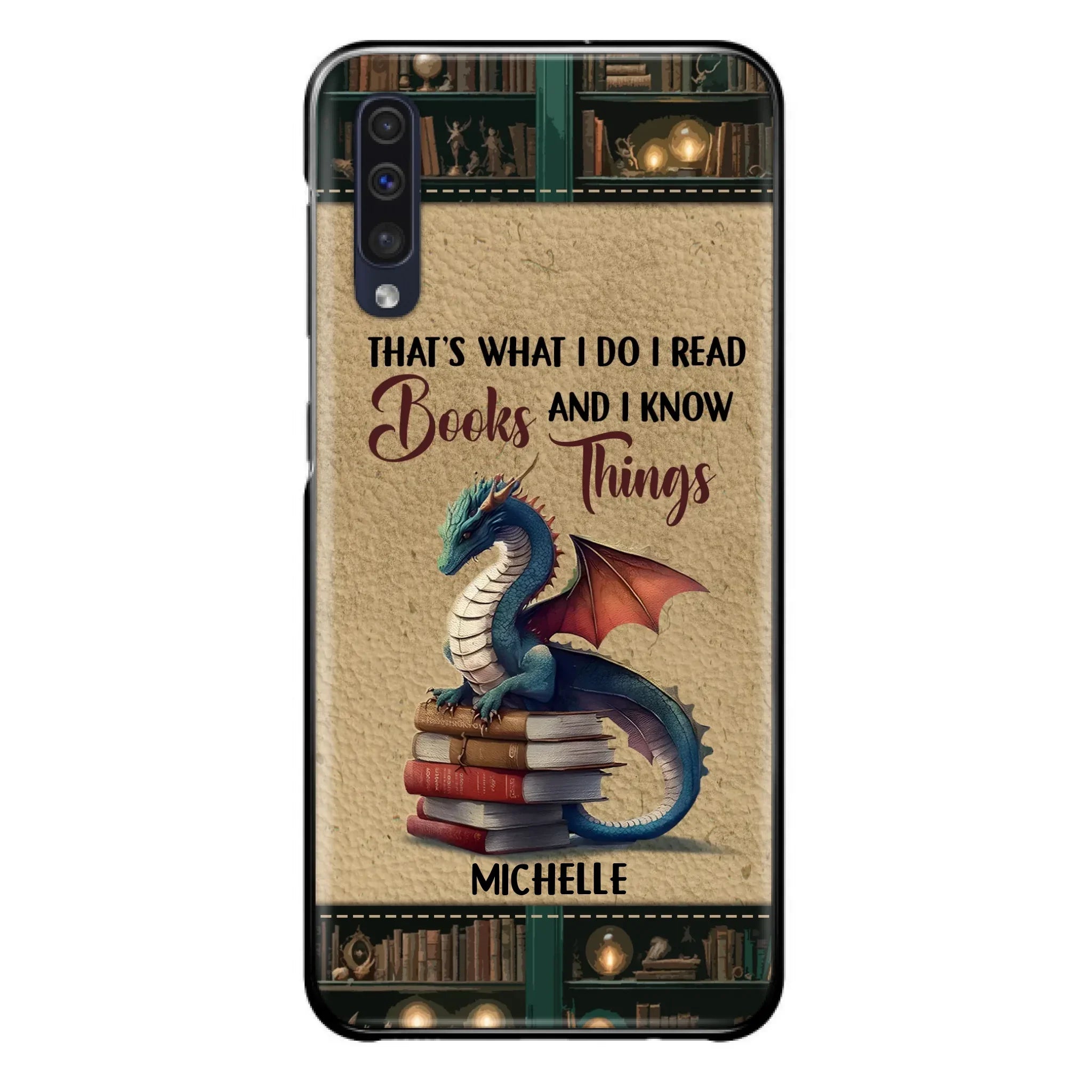 Custom Personalized Book Dragon Phone Case - Gift Idea For Book Lovers - In A World Of Bookworms Be A Book Dragon - Case For iPhone/ Samsung