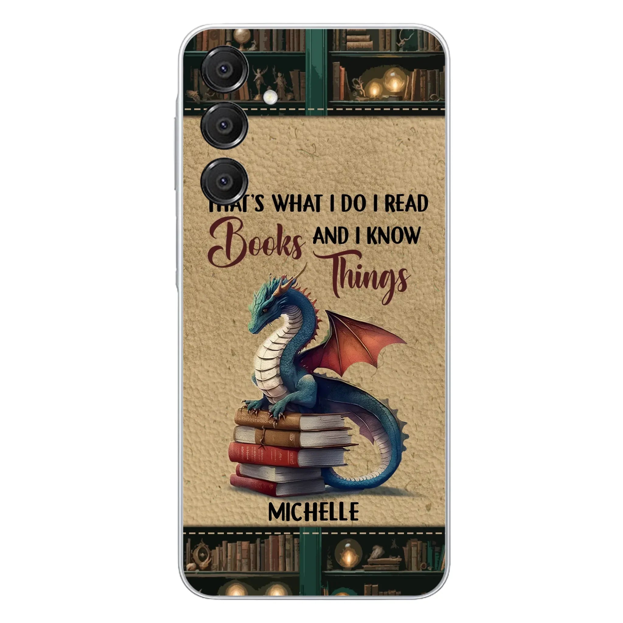 Custom Personalized Book Dragon Phone Case - Gift Idea For Book Lovers - In A World Of Bookworms Be A Book Dragon - Case For iPhone/ Samsung