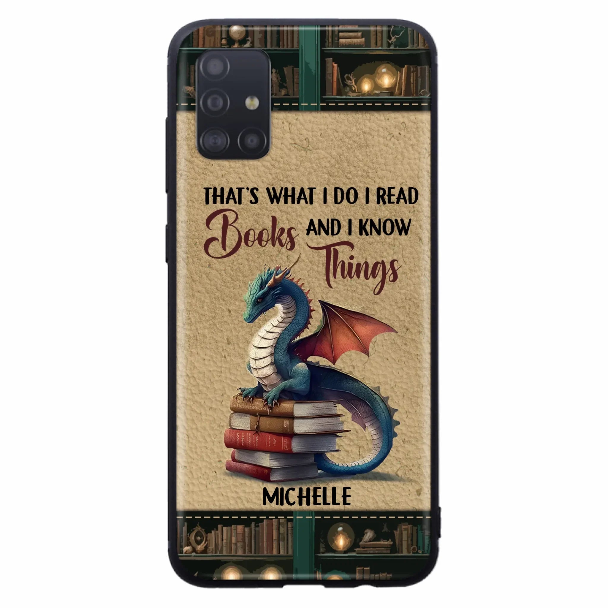 Custom Personalized Book Dragon Phone Case - Gift Idea For Book Lovers - In A World Of Bookworms Be A Book Dragon - Case For iPhone/ Samsung