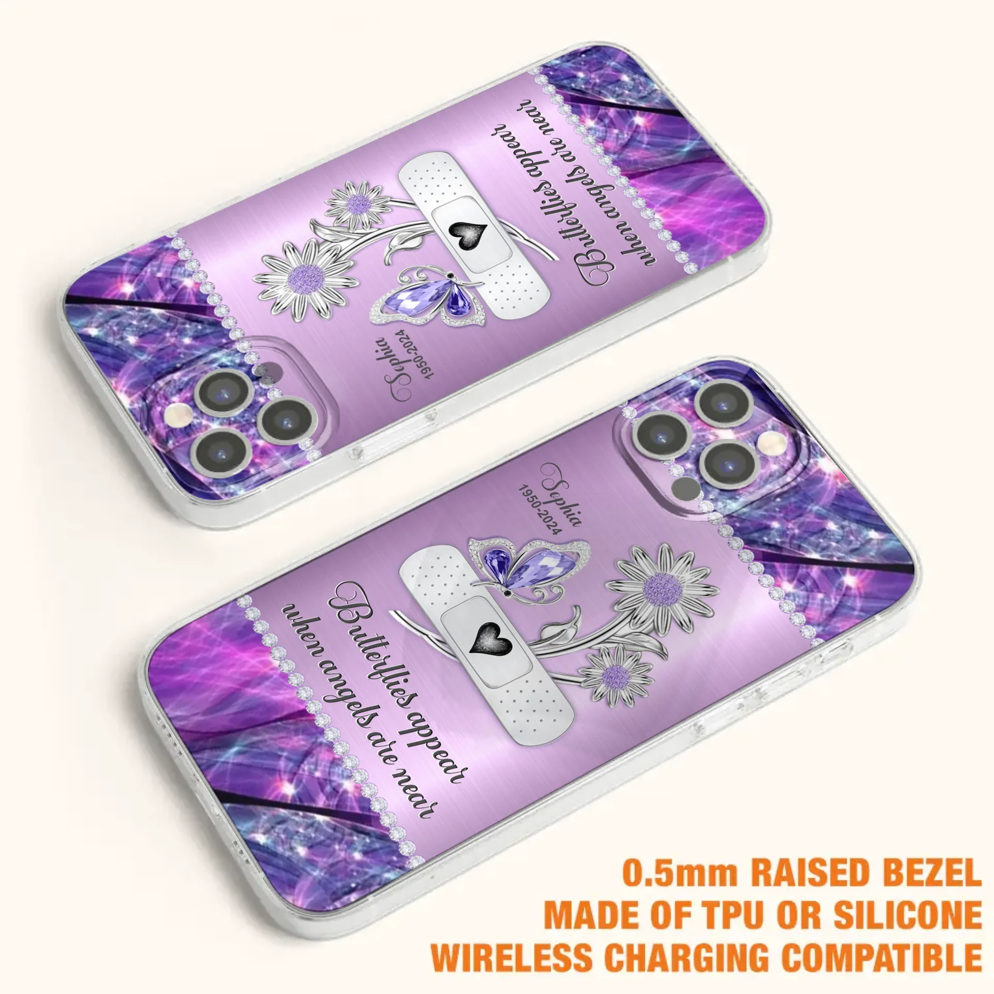 Custom Personalized Memorial Phone Case - Memorial Gift For Family Member - Butterflies Appear When Angels Are Near - Case For iPhone/ Samsung