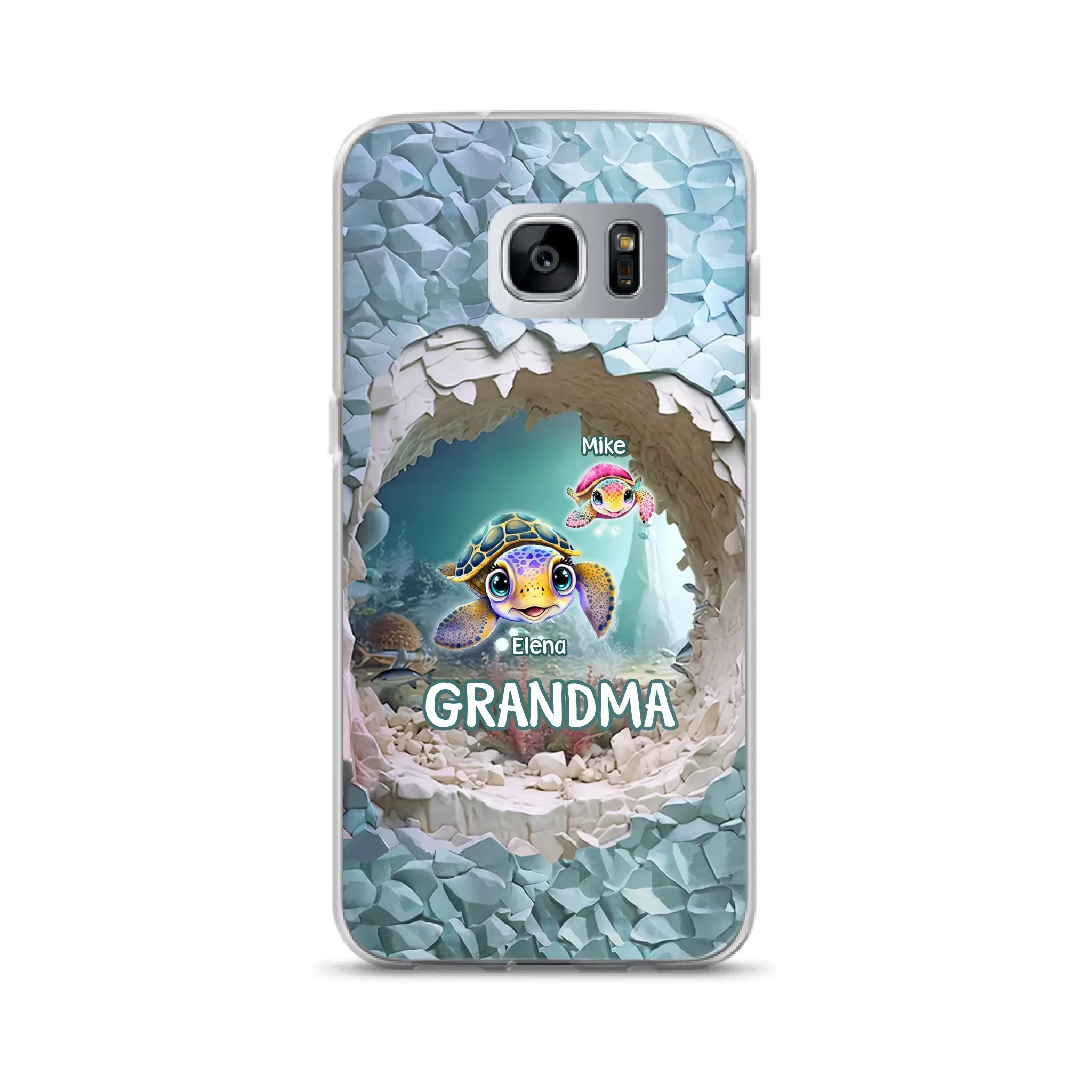 Custom Personalized Turtle Phone Case - Upto 10 Kids - Mother's Day Gift Idea For Grandma - Case for iPhone/Samsung