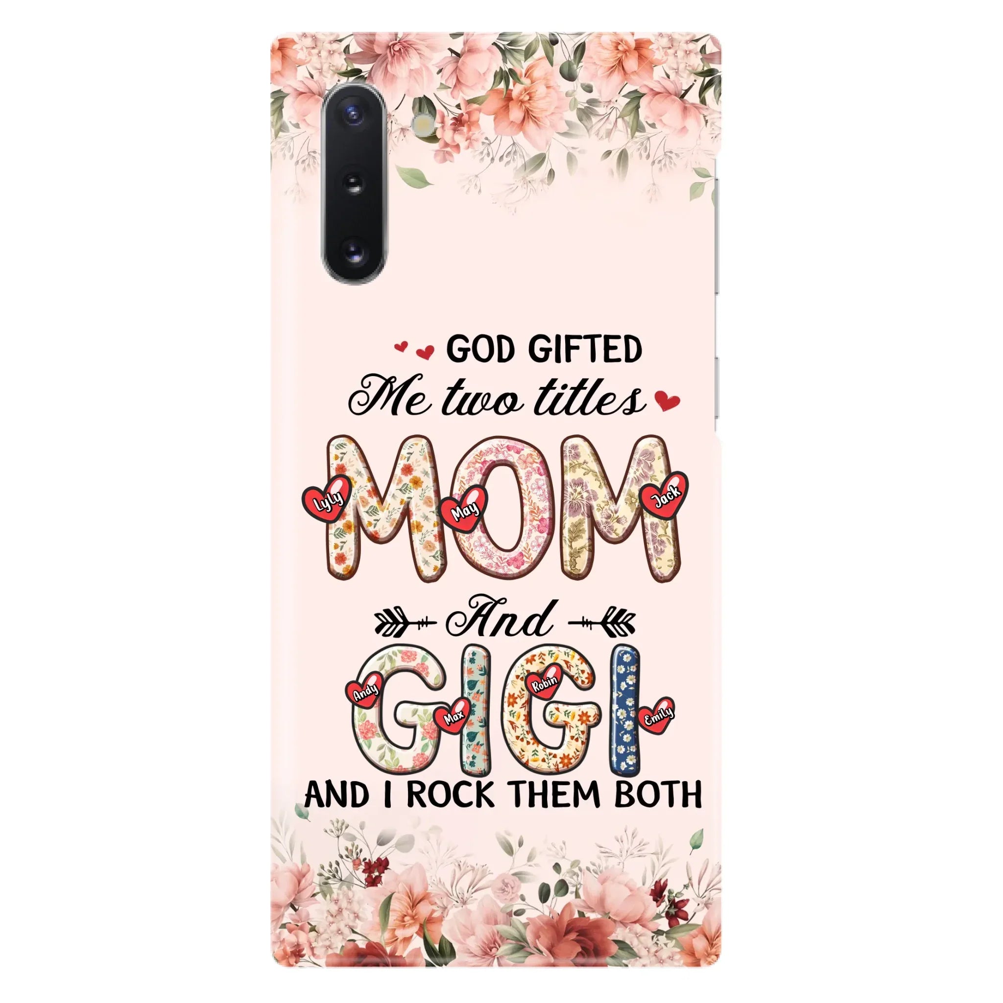 Custom Personalized Grandma Phone Case - Upto 7 Kids & 7 Grandkids - Mother's Day Gift Idea for Grandma/Mom - God Gifted Me Two Titles - Case for iPhone/Samsung