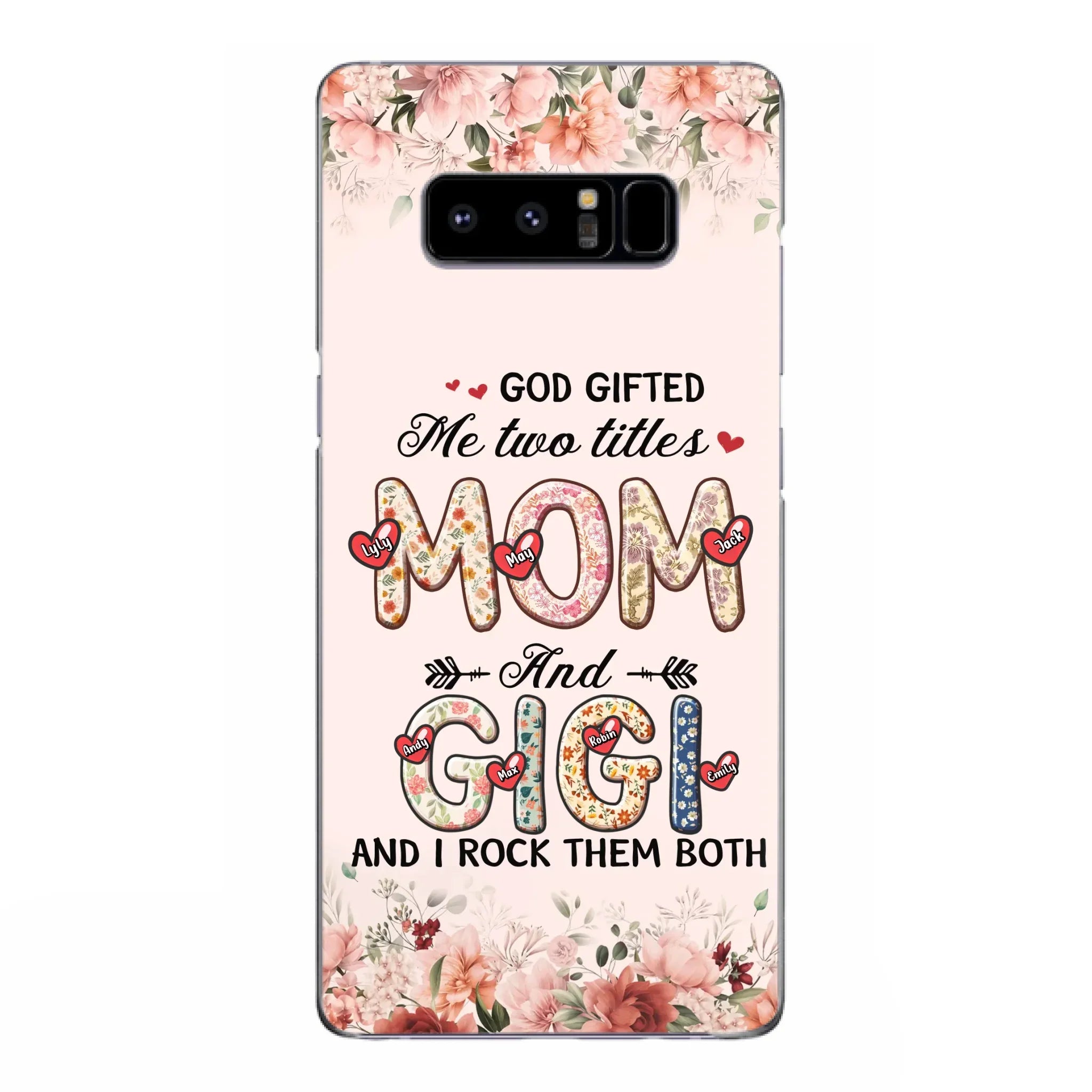 Custom Personalized Grandma Phone Case - Upto 7 Kids & 7 Grandkids - Mother's Day Gift Idea for Grandma/Mom - God Gifted Me Two Titles - Case for iPhone/Samsung