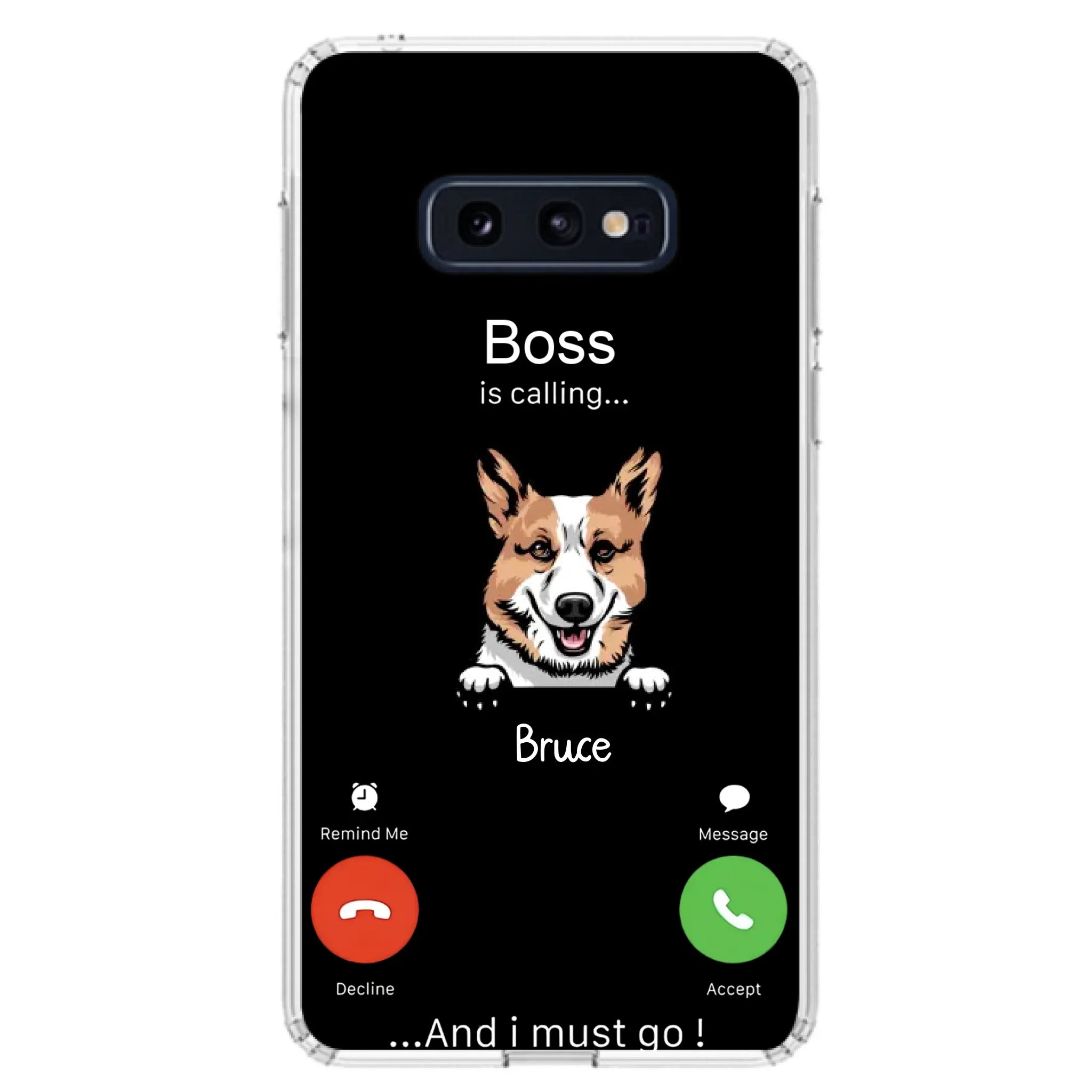 Custom Personalized Dog Phone Case - Gift Idea For Dog Lover/Mother's Day/Father's Day - Upto 5 Dogs - Boss Is Calling And I Must Go - Case For iPhone/Samsung