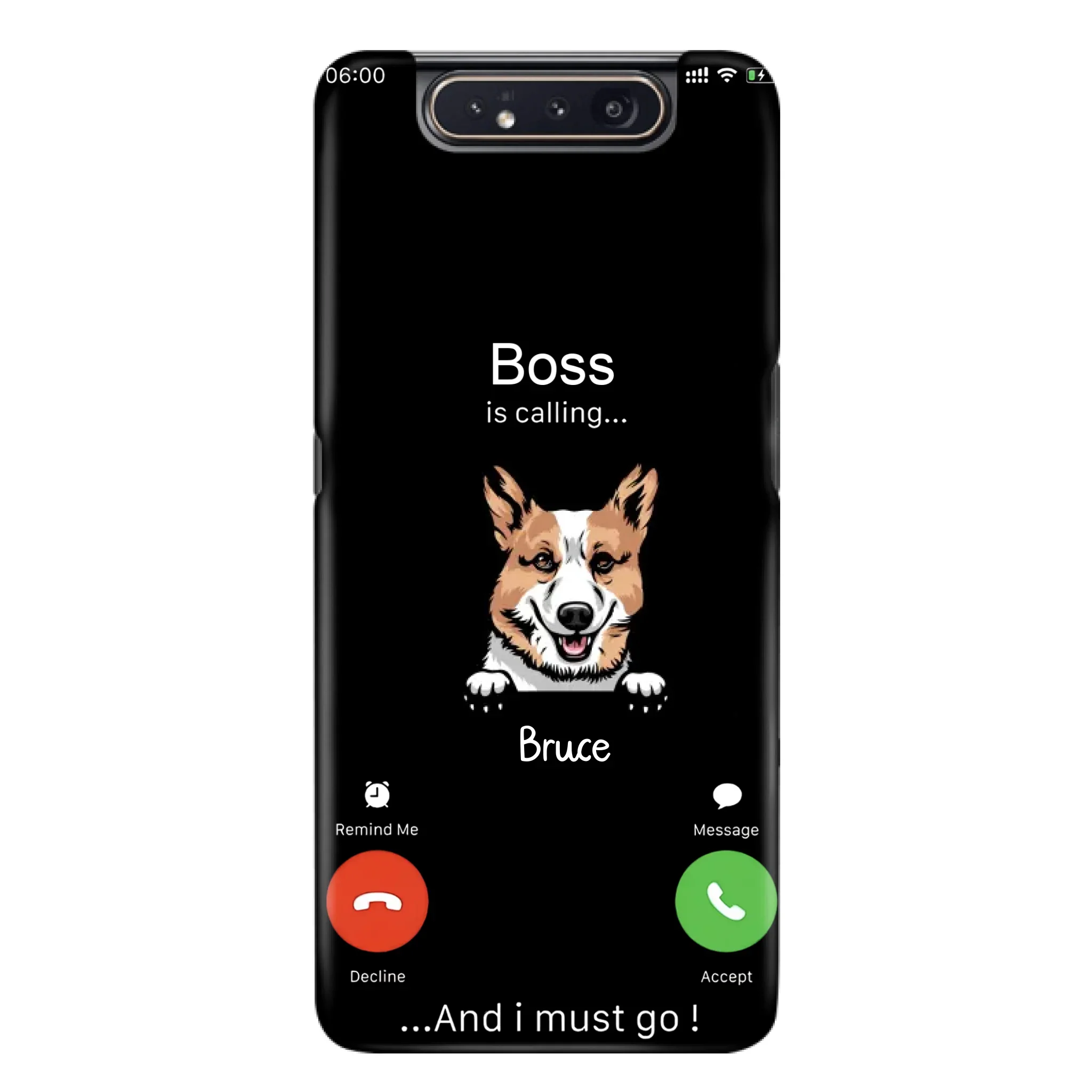 Custom Personalized Dog Phone Case - Gift Idea For Dog Lover/Mother's Day/Father's Day - Upto 5 Dogs - Boss Is Calling And I Must Go - Case For iPhone/Samsung