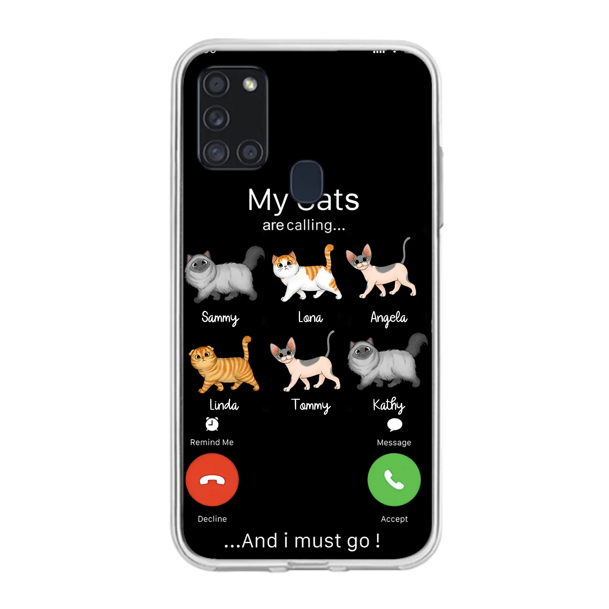 Custom Personalized Cats Phone Case - Gift Idea For Cat Lover/Mother's Day/Father's Day - My Cats Are Calling And I Must Go - Case For iPhone/Samsung
