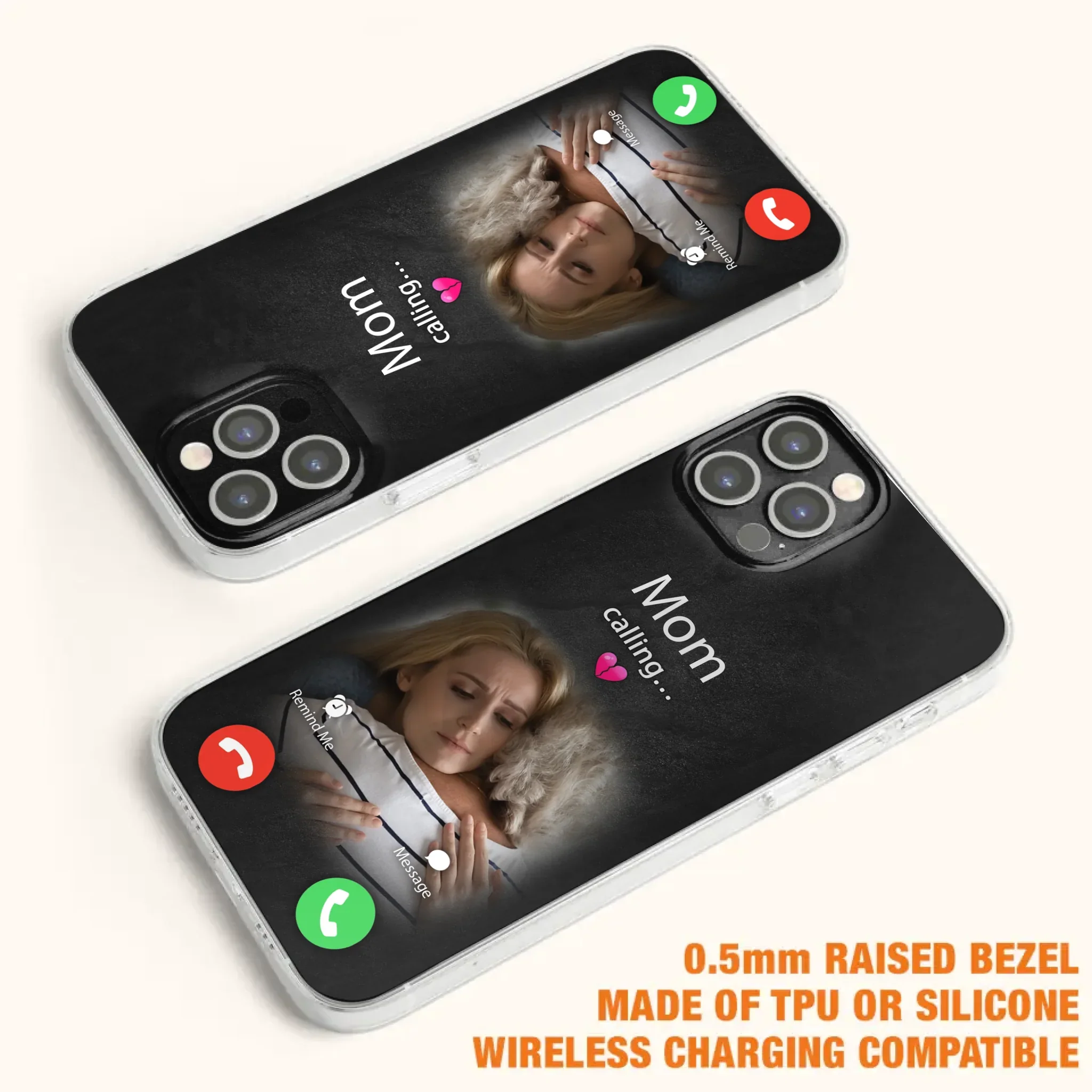 Custom Personalized Memorial Mom Phone Case - Upload Photo - Memorial Gift Idea For Mom/ Dad - Mom Calling - Case For iPhone And Samsung