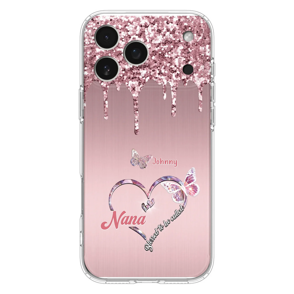 Custom Personalized Grandma Phone Case - Upto 10 Kids - Gift Idea For Mom/ Grandma/ Mother's Day - Case for iPhone/Samsung - Blessed To Be Called Nana