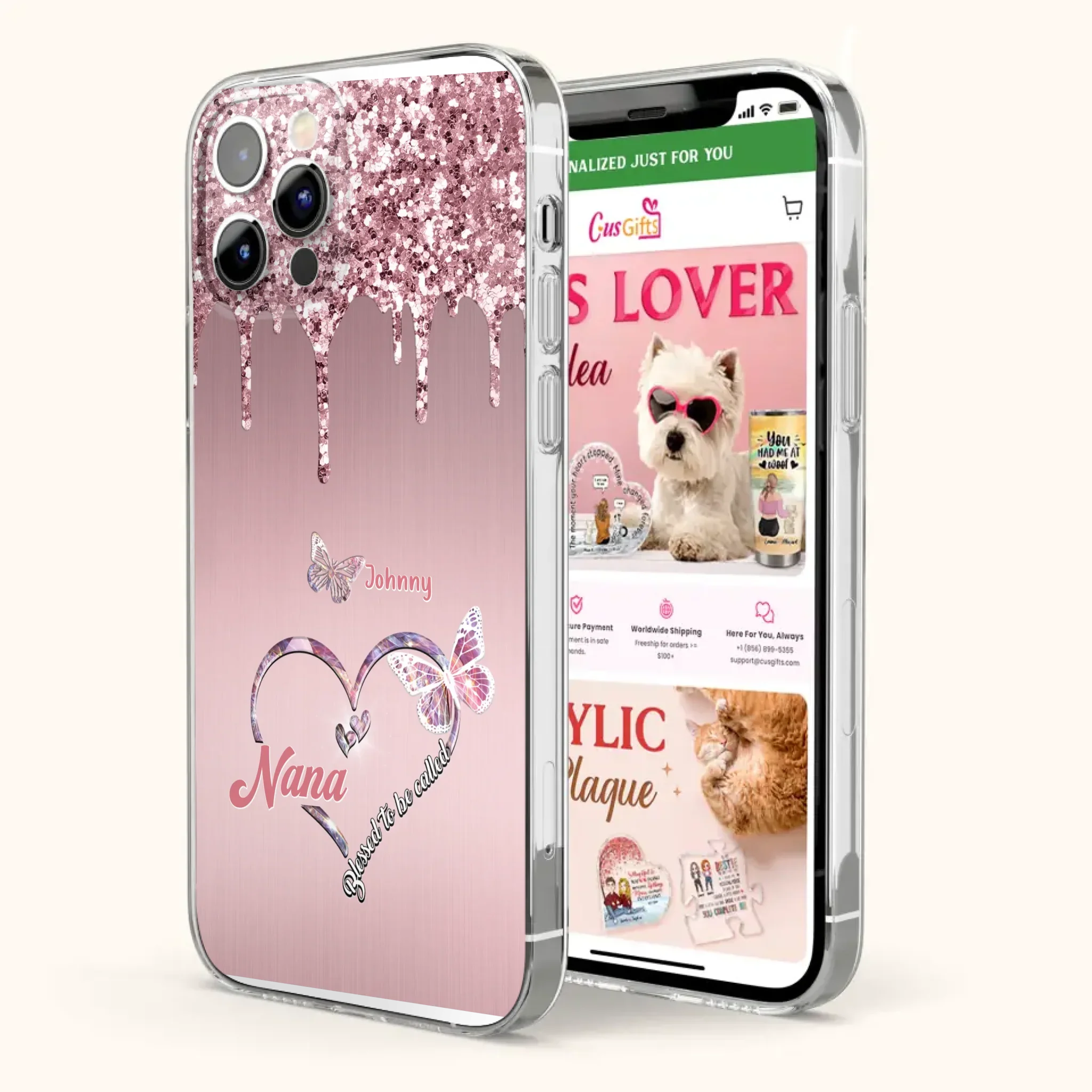 Custom Personalized Grandma Phone Case - Upto 10 Kids - Gift Idea For Mom/ Grandma/ Mother's Day - Case for iPhone/Samsung - Blessed To Be Called Nana