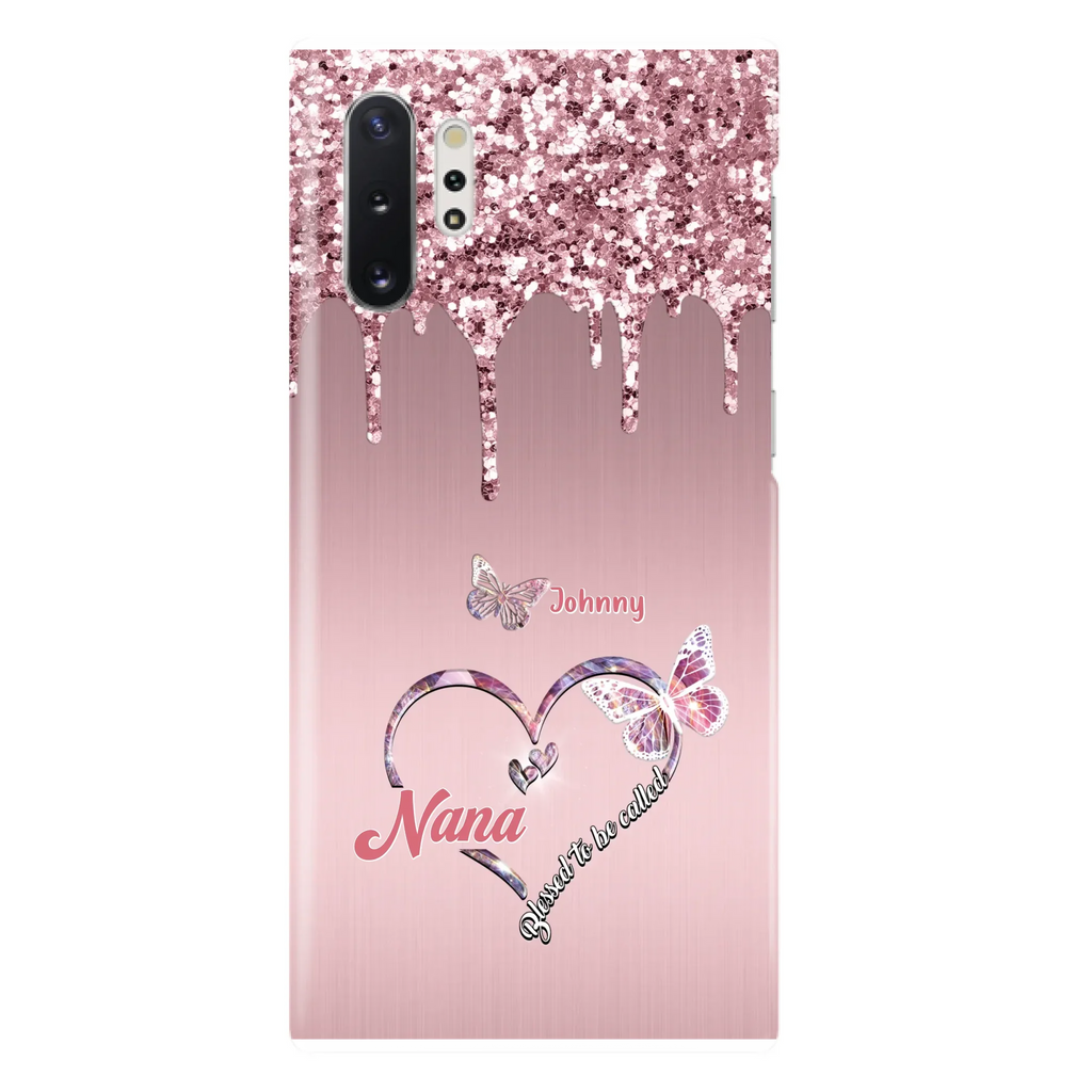 Custom Personalized Grandma Phone Case - Upto 10 Kids - Gift Idea For Mom/ Grandma/ Mother's Day - Case for iPhone/Samsung - Blessed To Be Called Nana