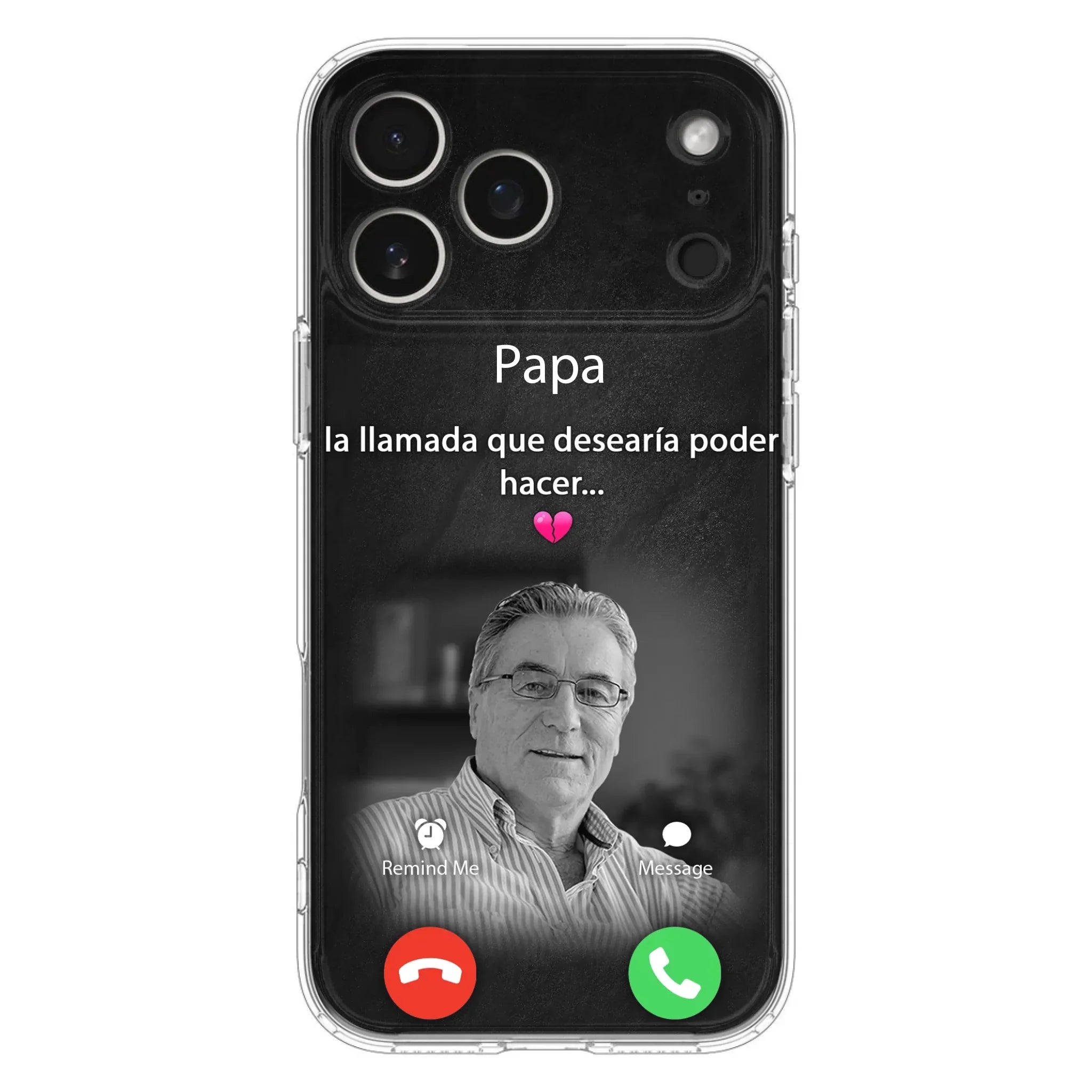 Funda personalizada para teléfono conmemorativo de papa - Cargar foto - Idea de regalo conmemorativo para mamá/papá - La llamada que desearía poder hacer - Funda para iPhone/ Samsung