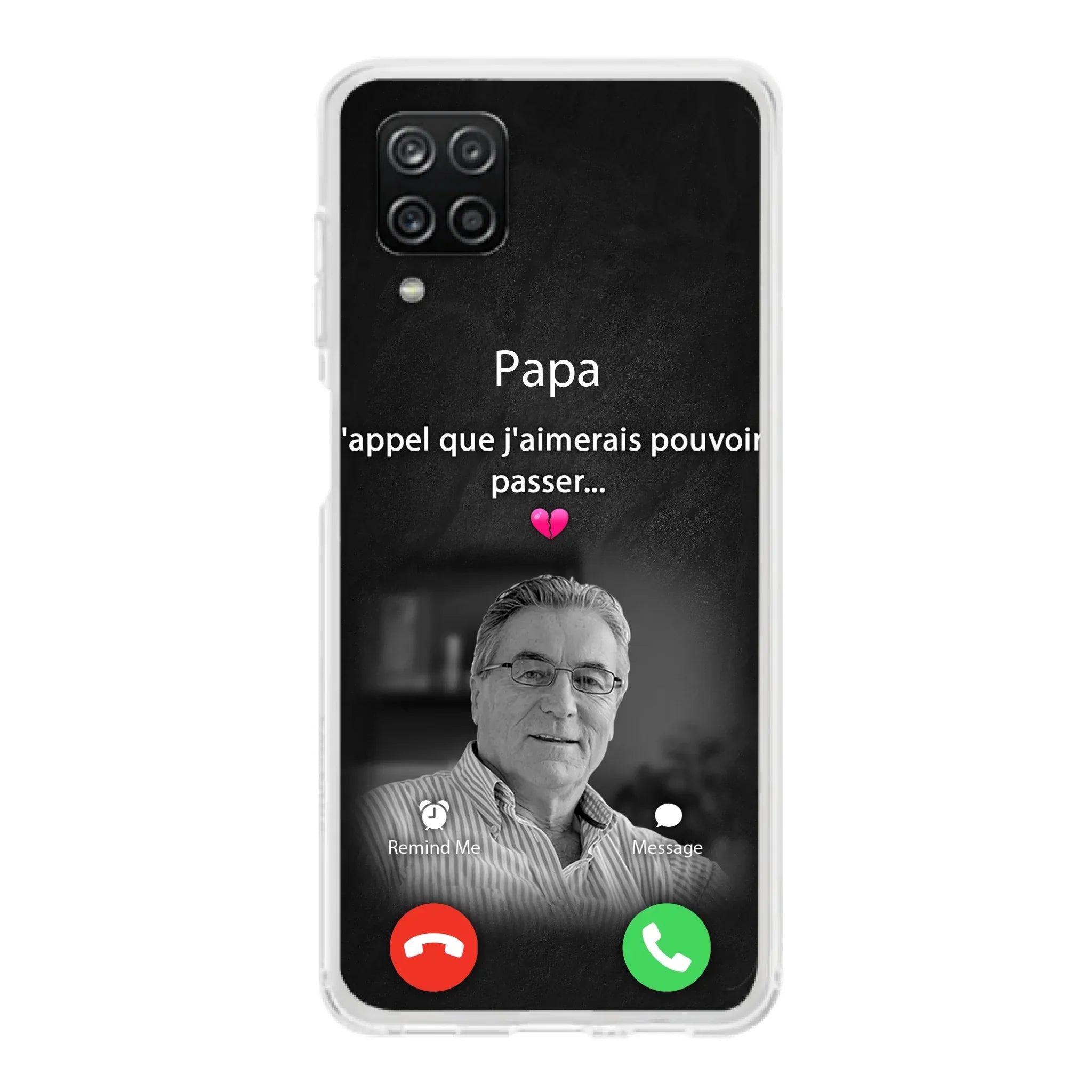Coque de téléphone personnalisée pour papa commémoratif - Télécharger une photo - L'appel que j'aimerais pouvoir passer- Coque de téléphone pour iPhone/ Samsung