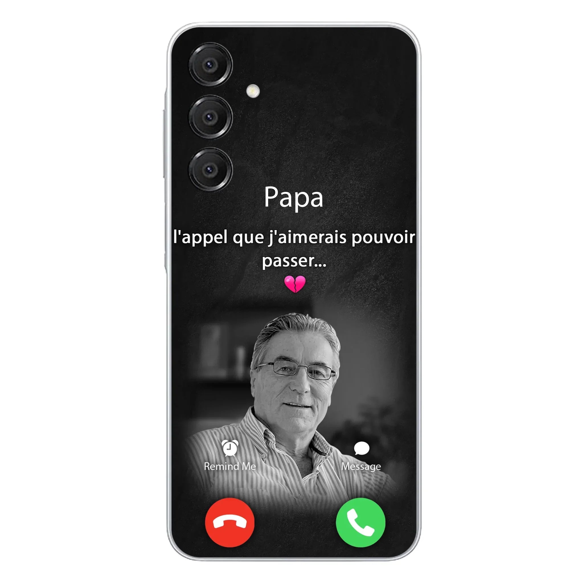 Coque de téléphone personnalisée pour papa commémoratif - Télécharger une photo - L'appel que j'aimerais pouvoir passer- Coque de téléphone pour iPhone/ Samsung