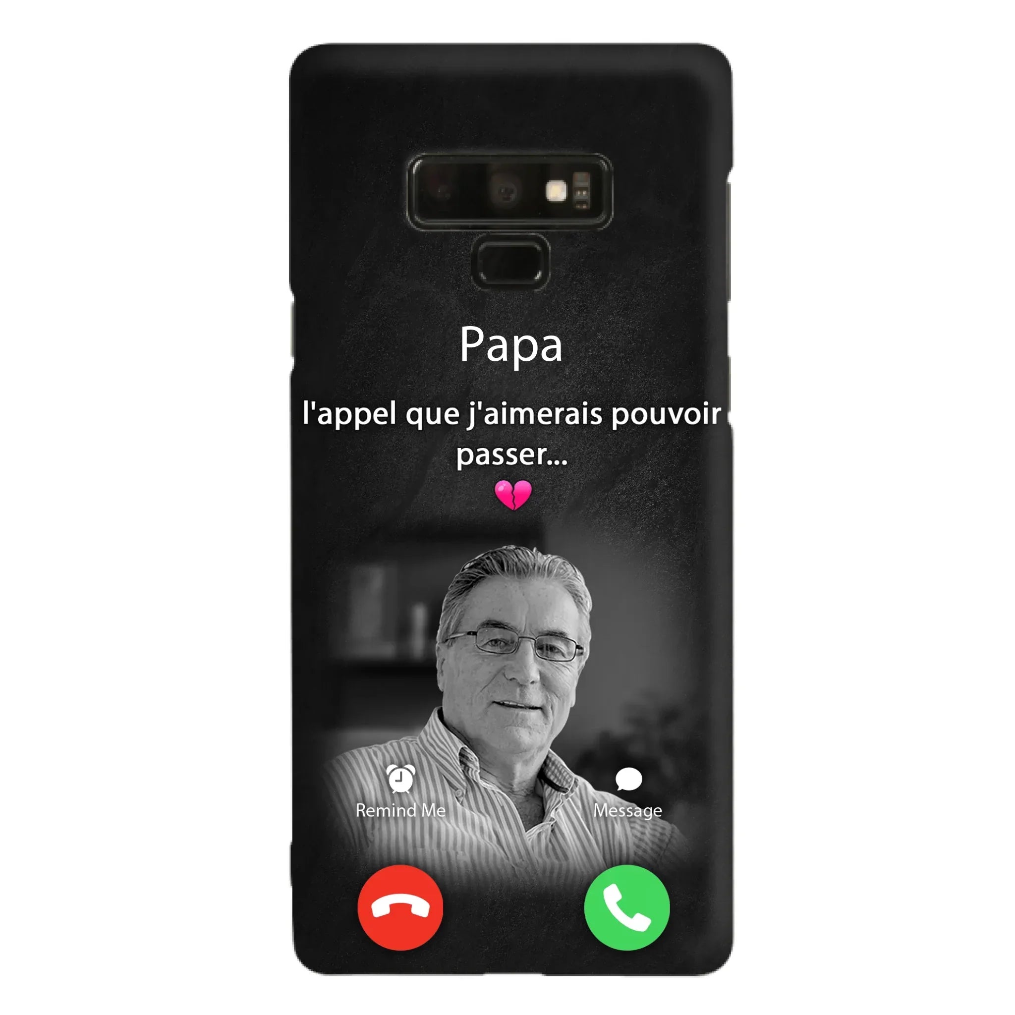 Coque de téléphone personnalisée pour papa commémoratif - Télécharger une photo - L'appel que j'aimerais pouvoir passer- Coque de téléphone pour iPhone/ Samsung