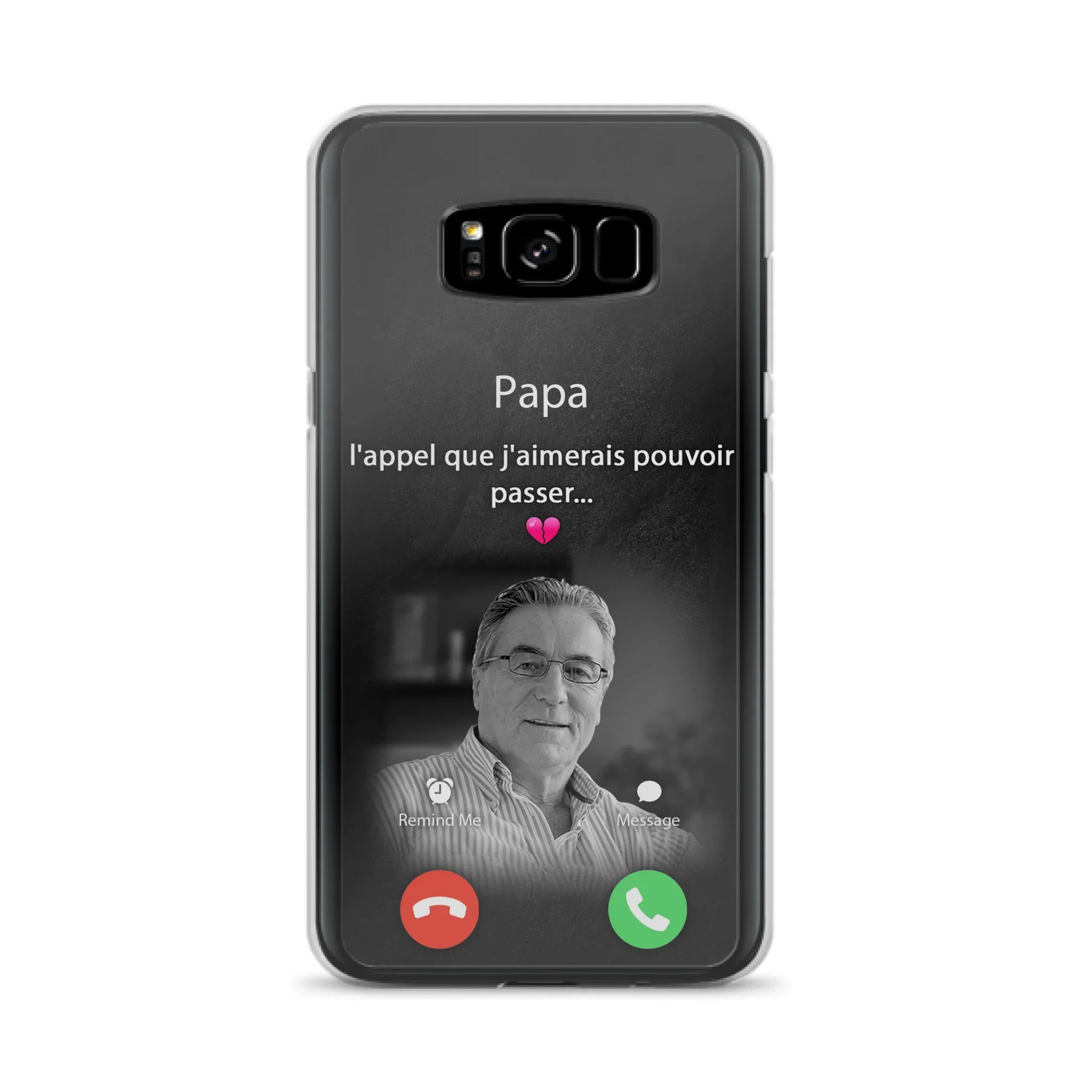 Coque de téléphone personnalisée pour papa commémoratif - Télécharger une photo - L'appel que j'aimerais pouvoir passer- Coque de téléphone pour iPhone/ Samsung