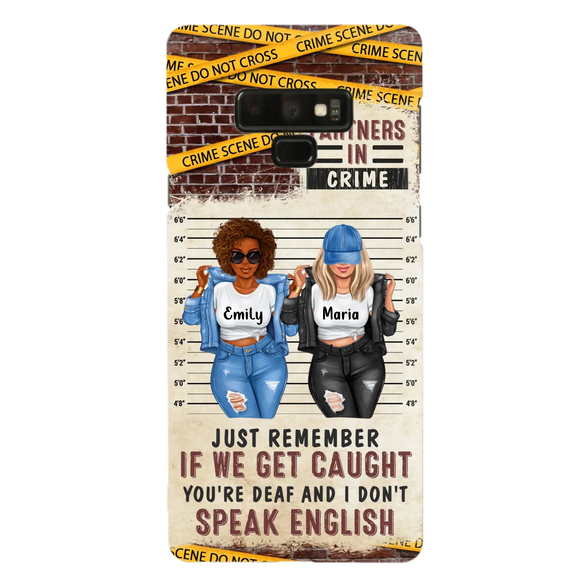 Custom Personalized Bestie Phone Case - Gift Idea For Bestie/ Sister - Upto 3 Girls - Partners In Crime - Case For iPhone And Samsung
