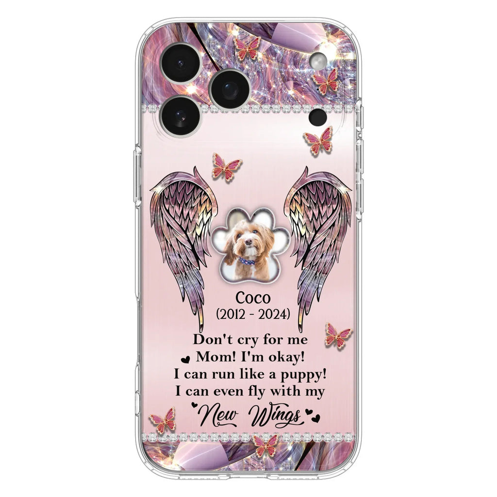 Personalized Memorial Phone Case - Upload Photo - Memorial Gift Idea For Dog Lover - Don't Cry For Me - Case For iPhone/Samsung
