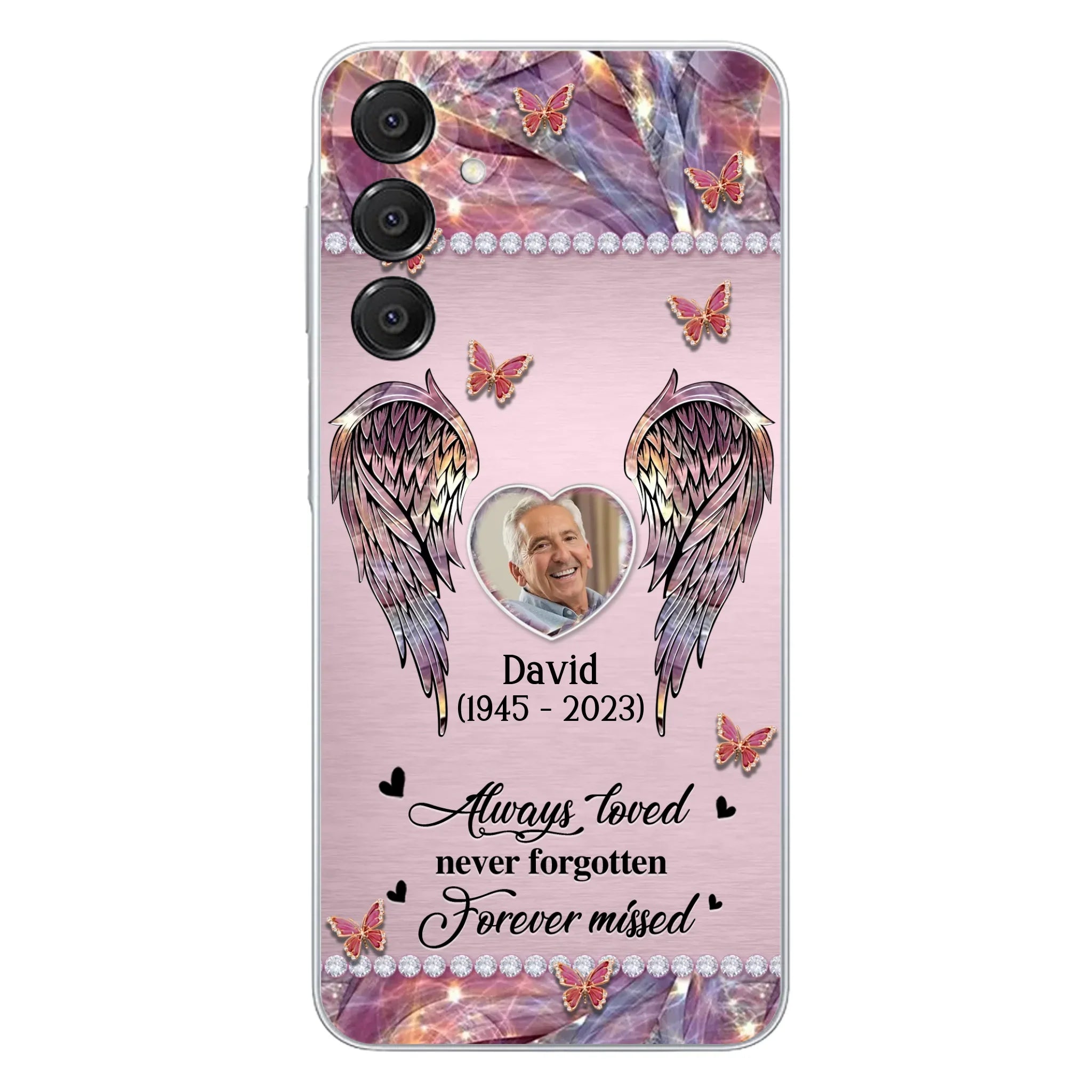 Custom Personalized Memorial Phone Case - Memorial Gift Idea For Family - Case For iPhone/Samsung - Always Loved Never Forgotten Forever Missed