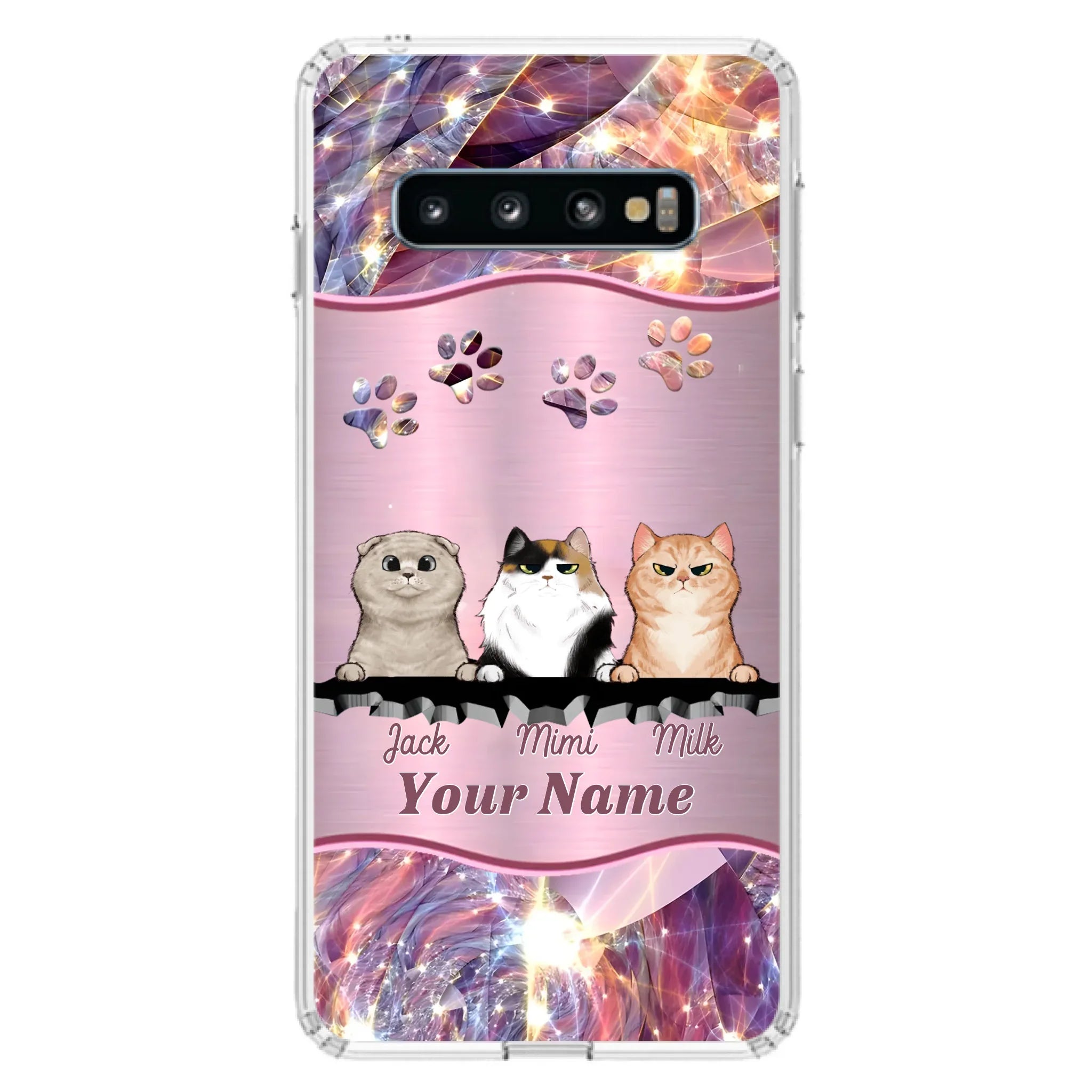 Custom Personalized Cats Phone Case - Gift Idea For Cat Lover - Up to 3  Cats - Cases For iPhone/Samsung